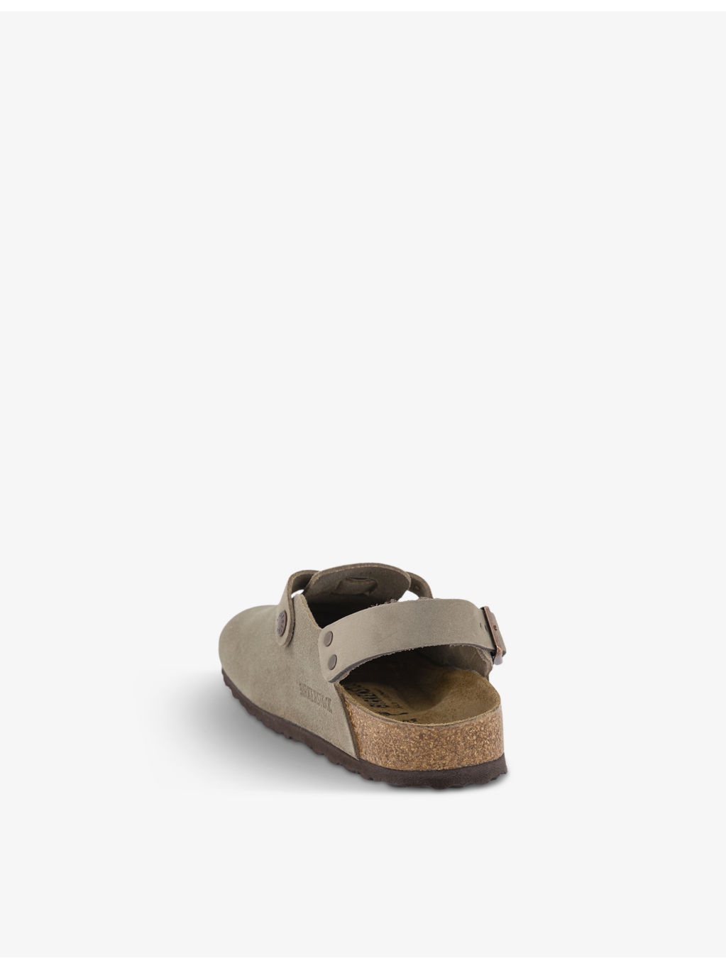 Tokio logo-embossed suede slingback clogs - 4