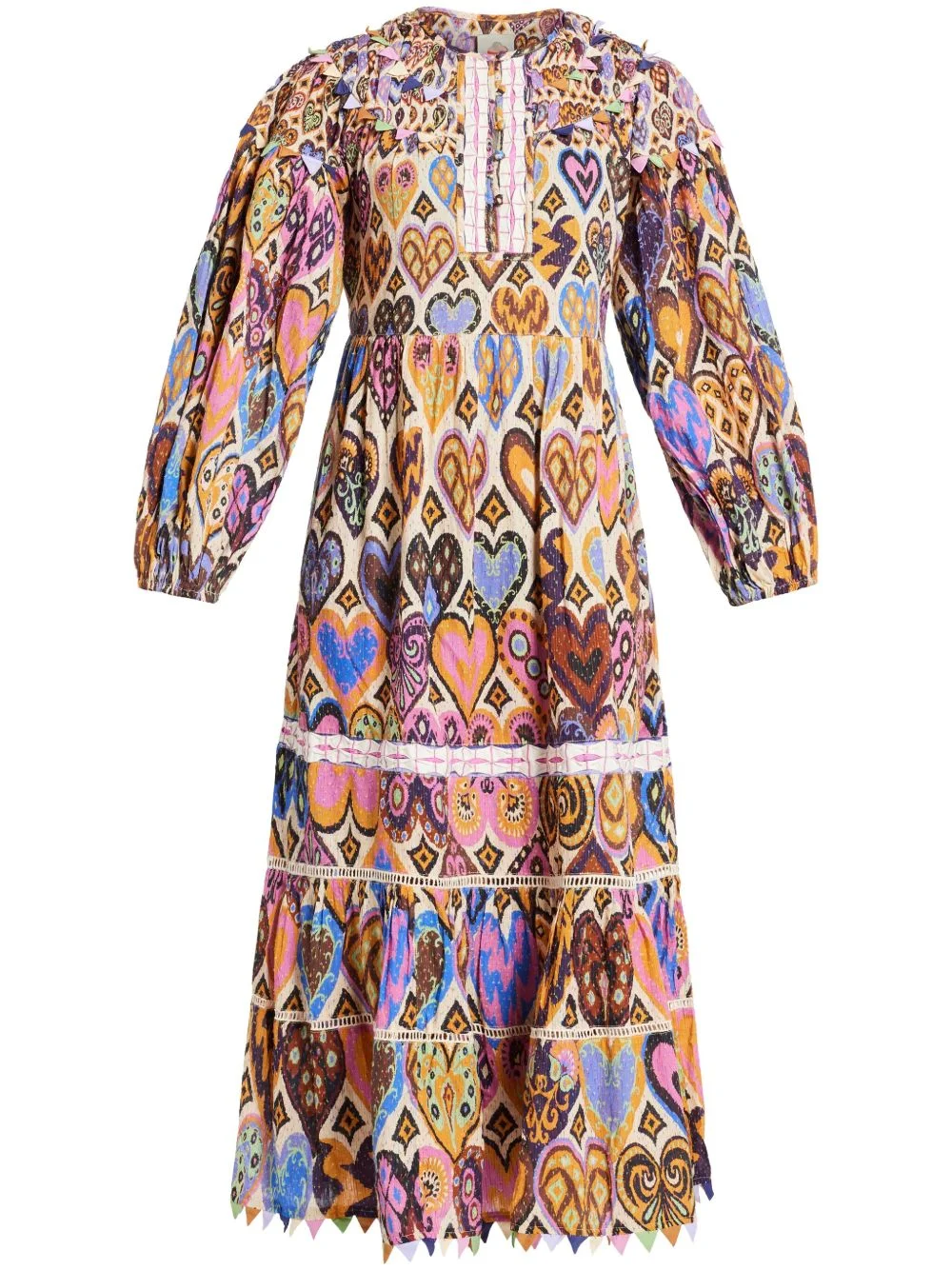 heart-print midi dress - 1