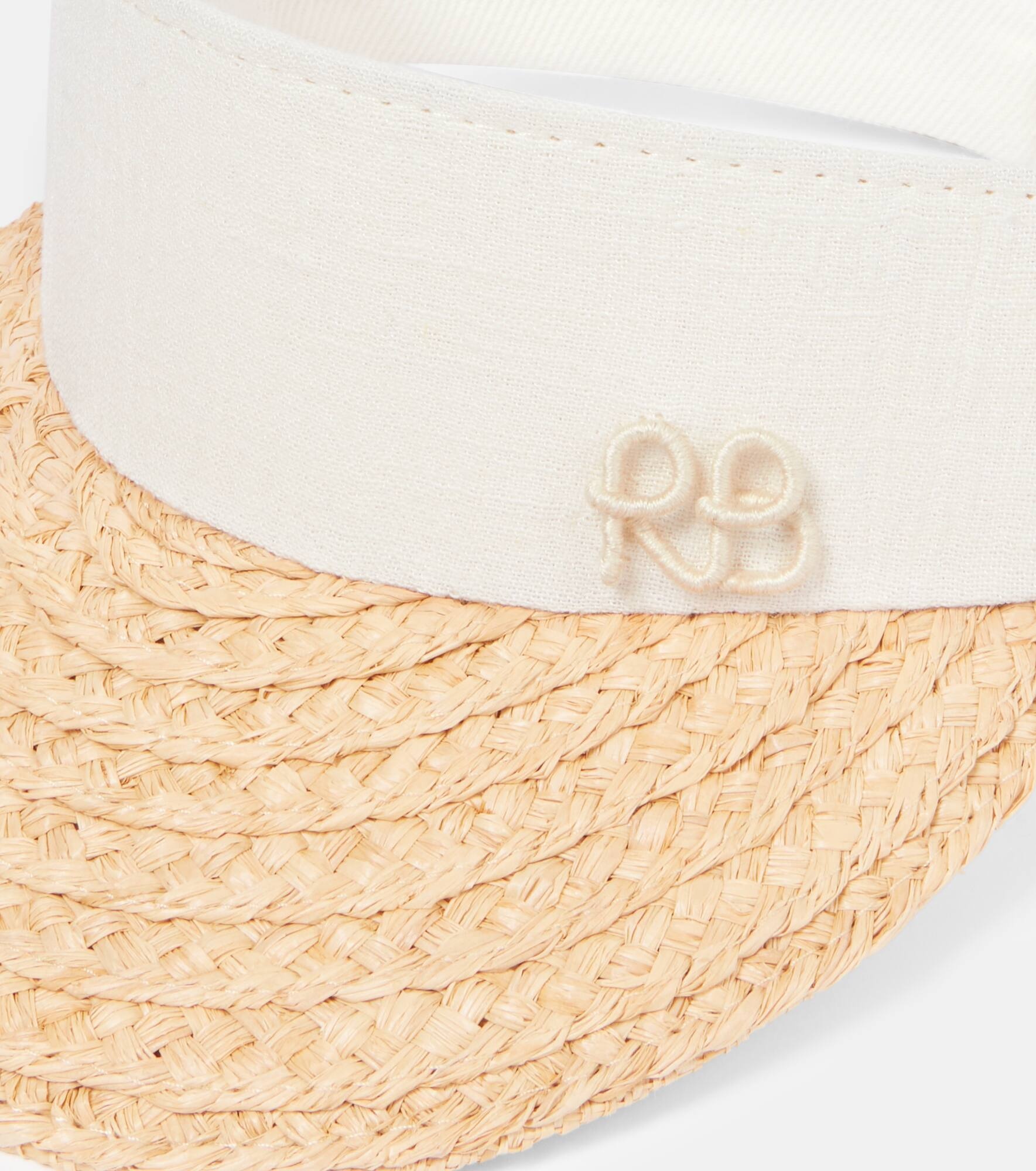 Straw and linen-blend visor - 3