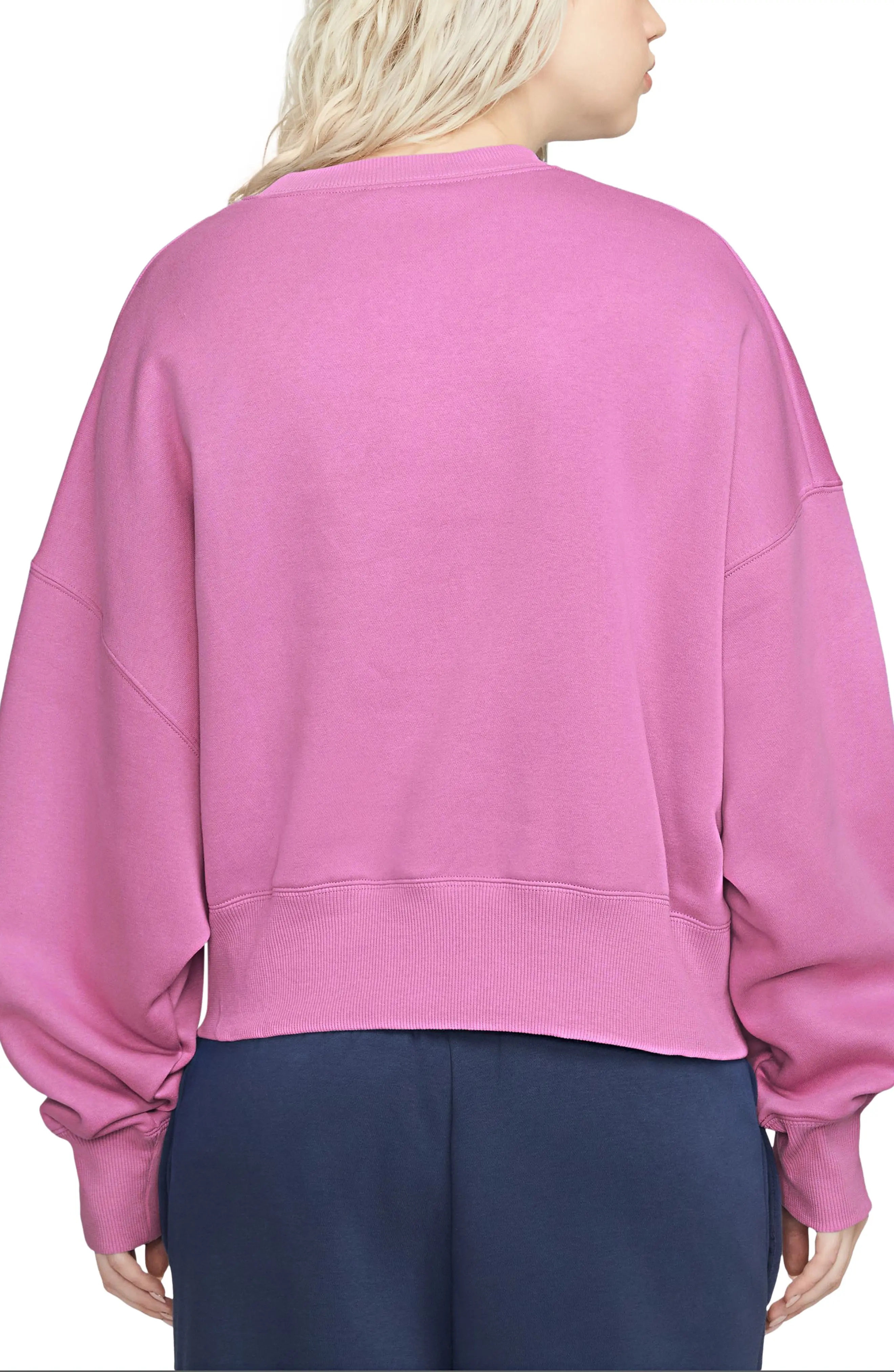 Phoenix Fleece Crewneck Sweatshirt in Playful Pink/Black - 2