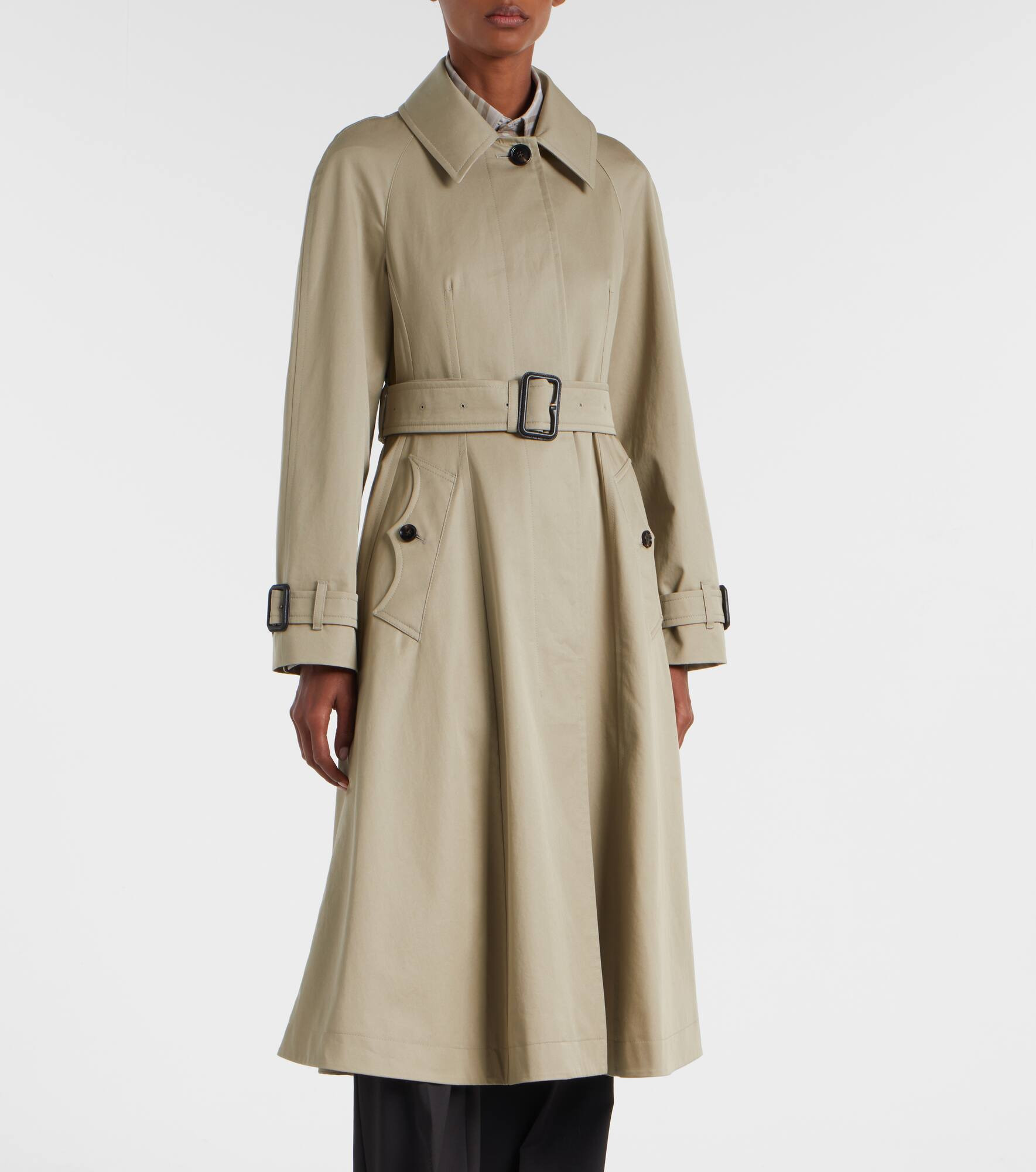Cotton gabardine trench coat - 7
