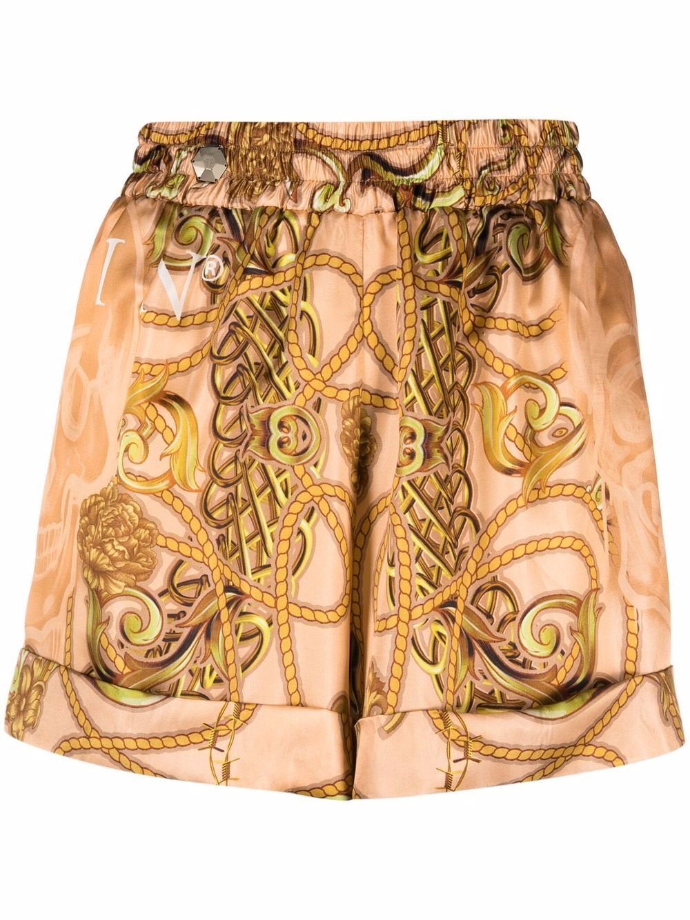 baroque print shorts - 1