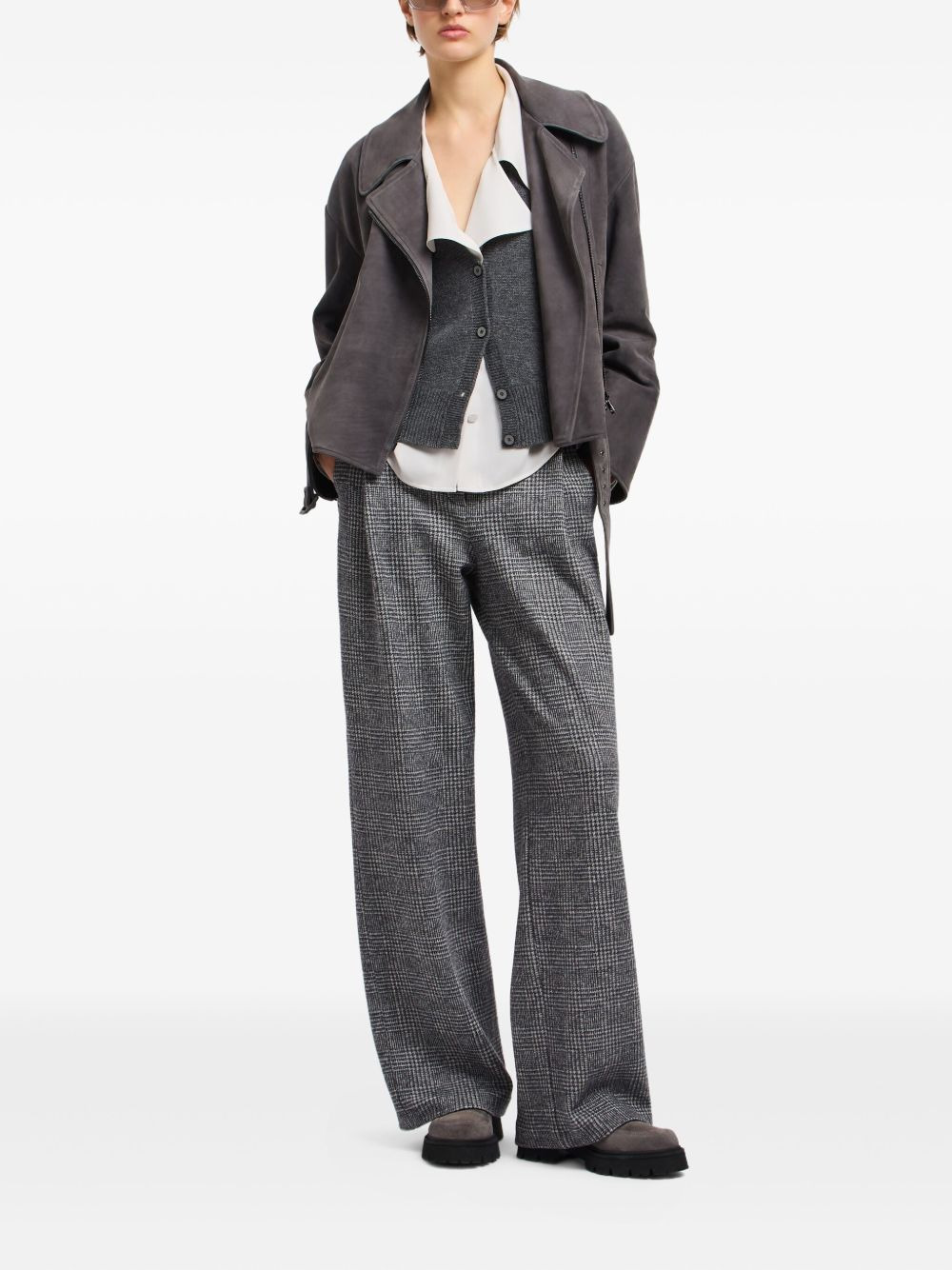 belted asymmetrical-zip jacket - 2