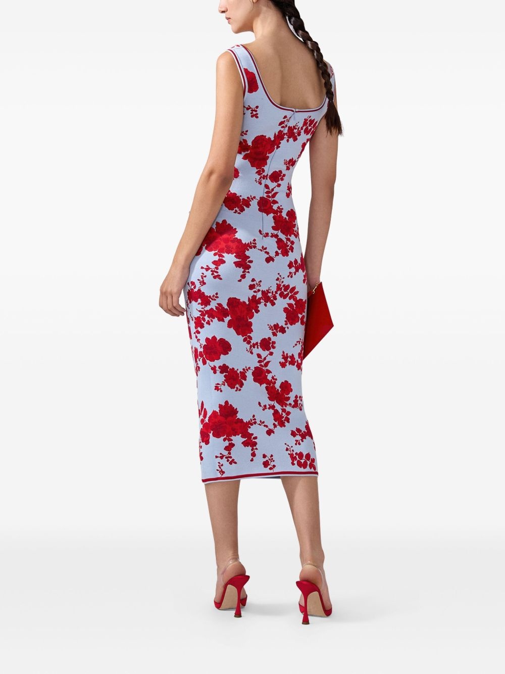 floral jacquard dress - 3