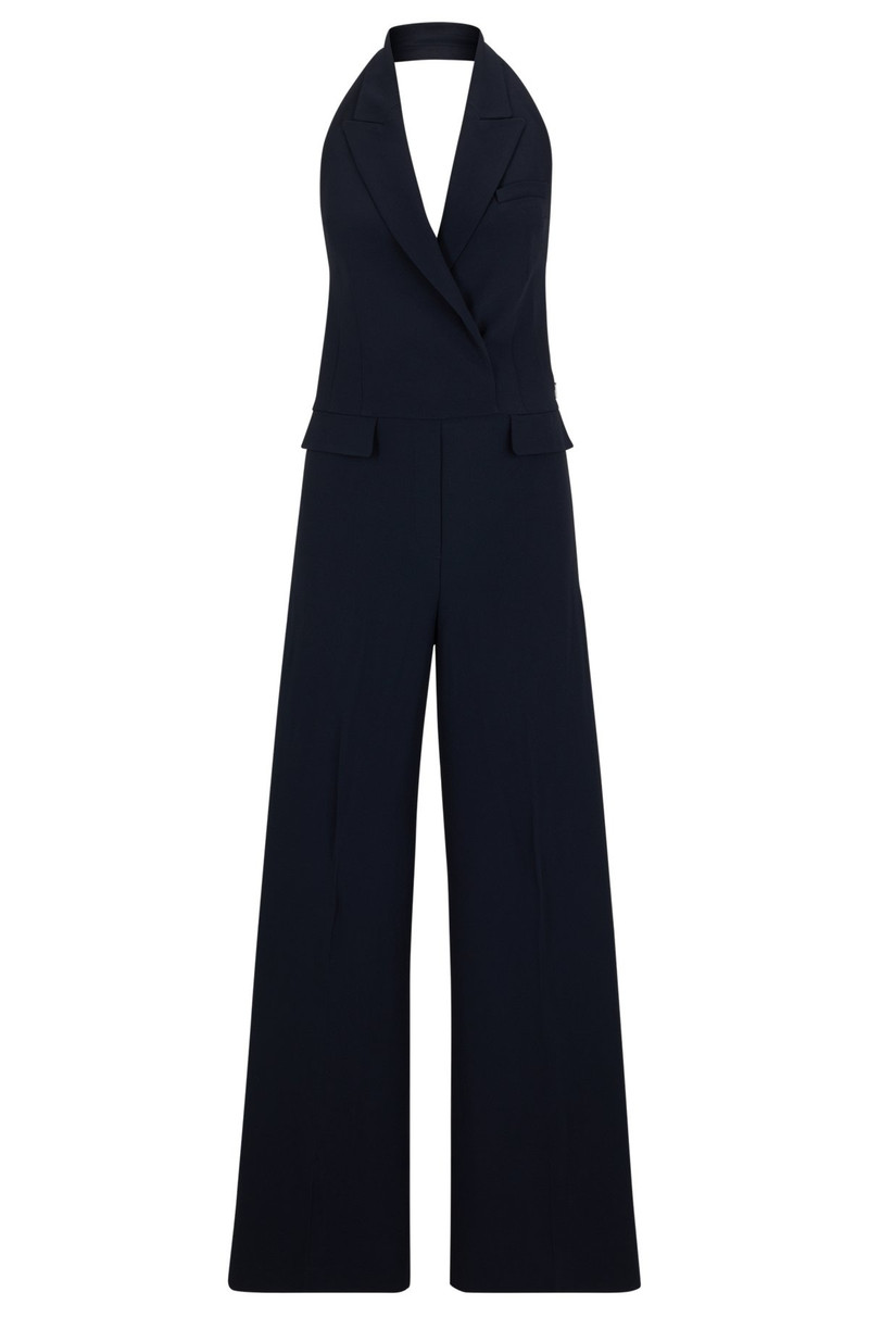 HALTERNECK JUMPSUIT WITH PEAK LAPELS 1