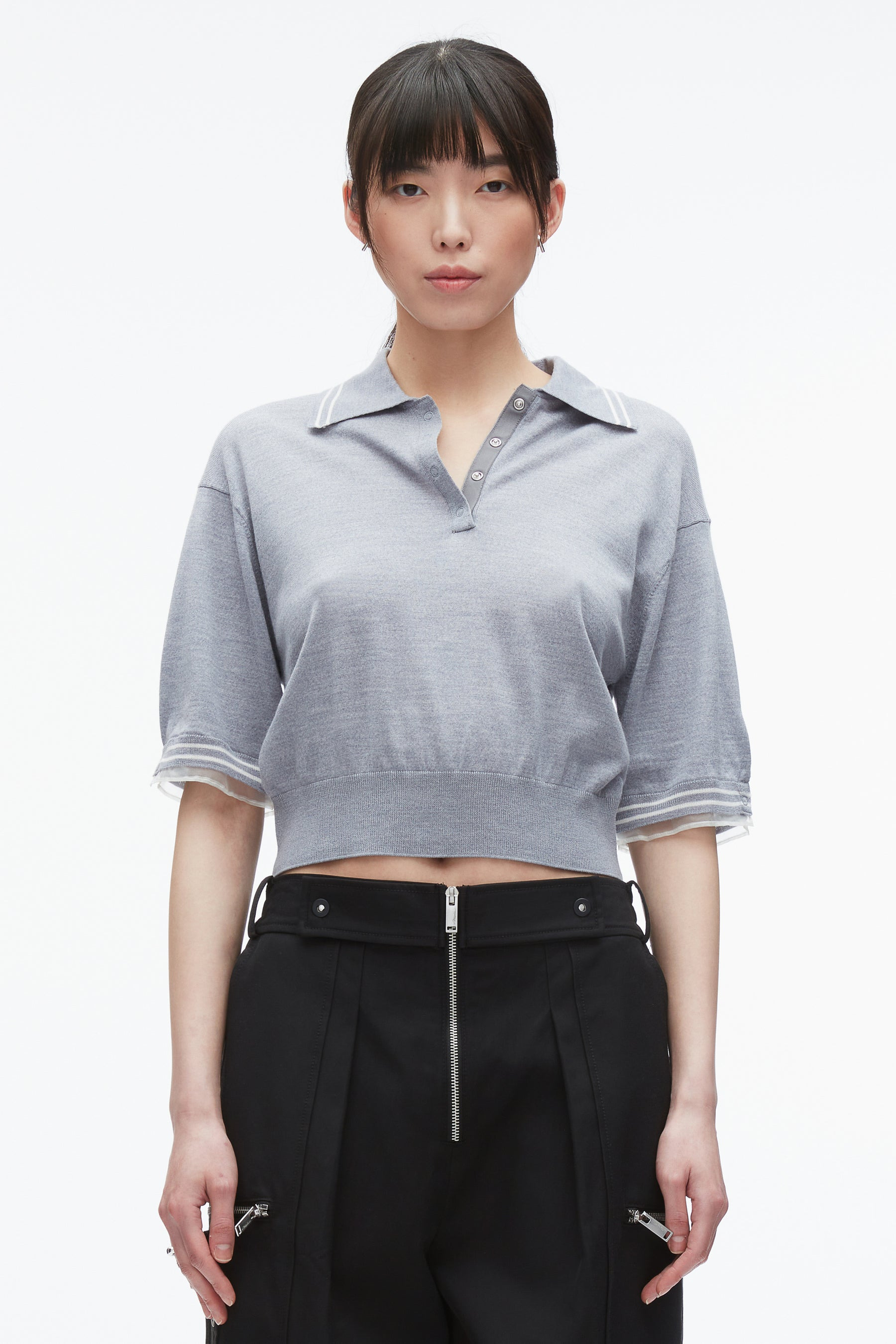 Cropped Polo with Organza - 3