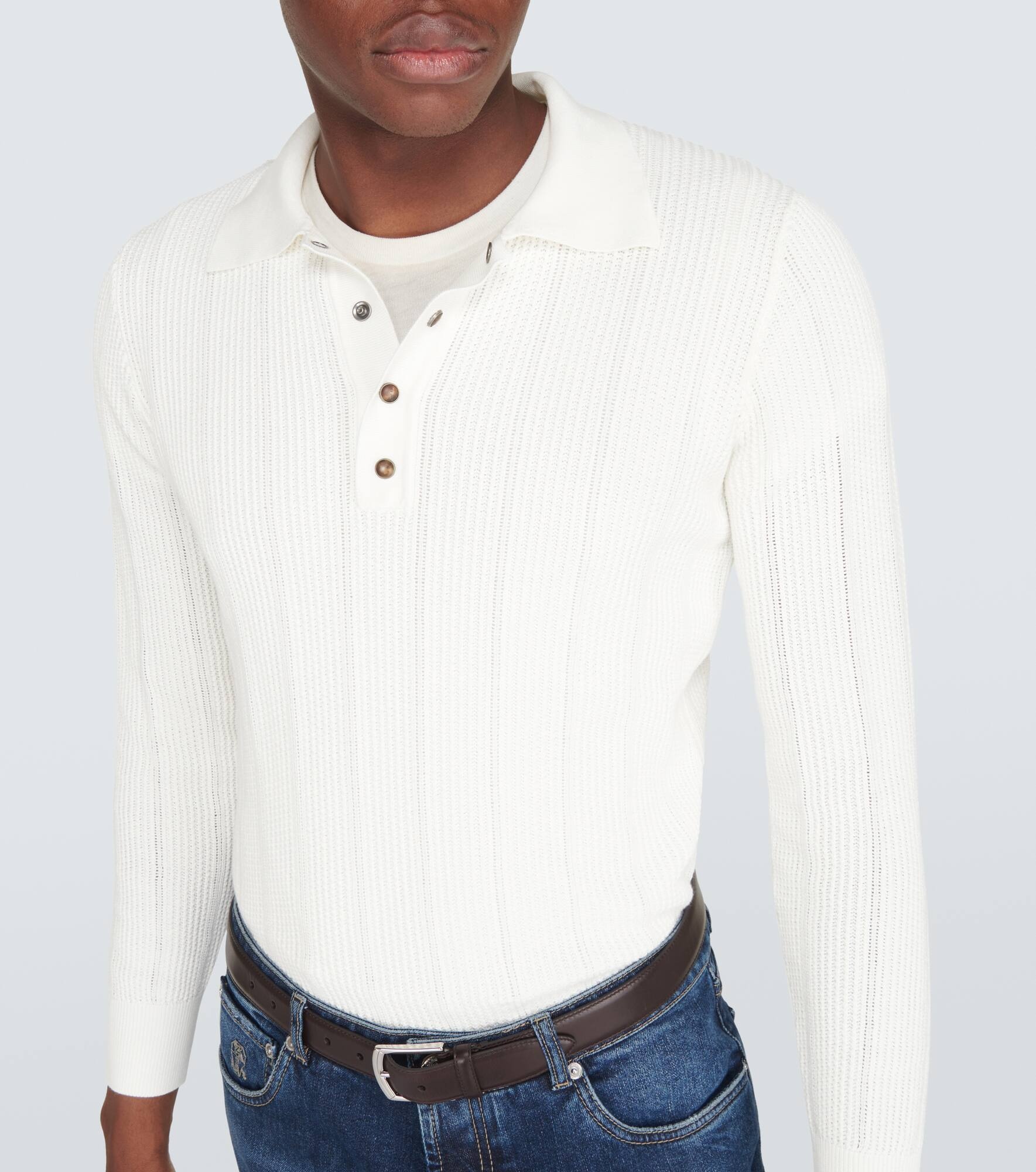 Cotton polo sweater - 5