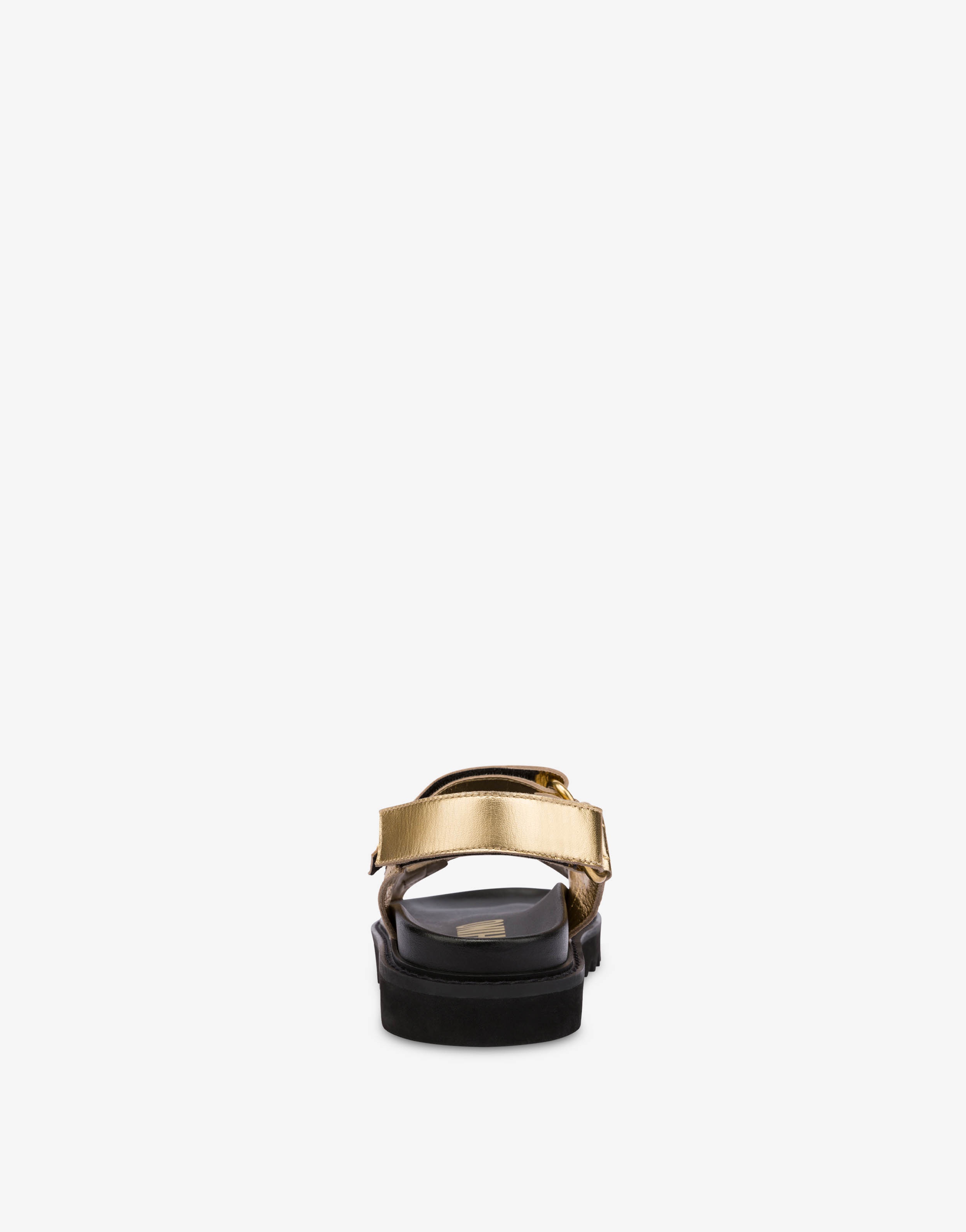 METAL LOGO FOILED PLATFORM SANDALS - 3