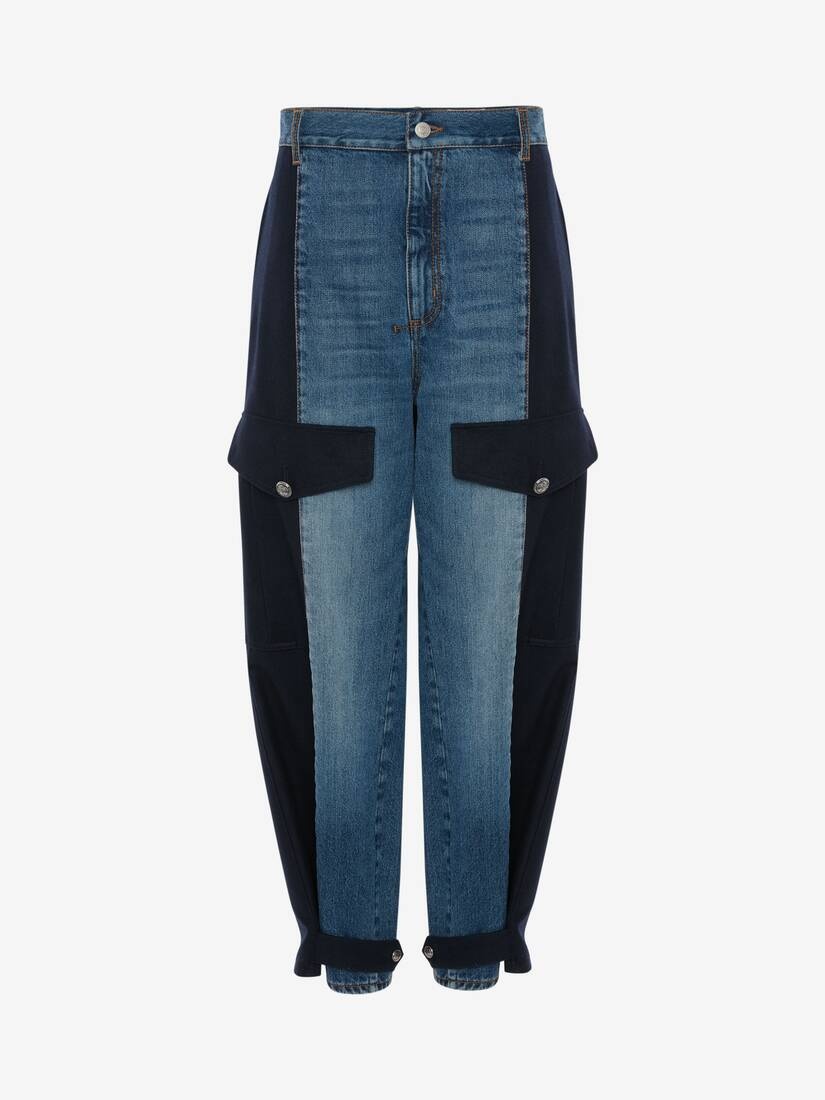 Military Hybrid Trousers in Washed Blue - 1