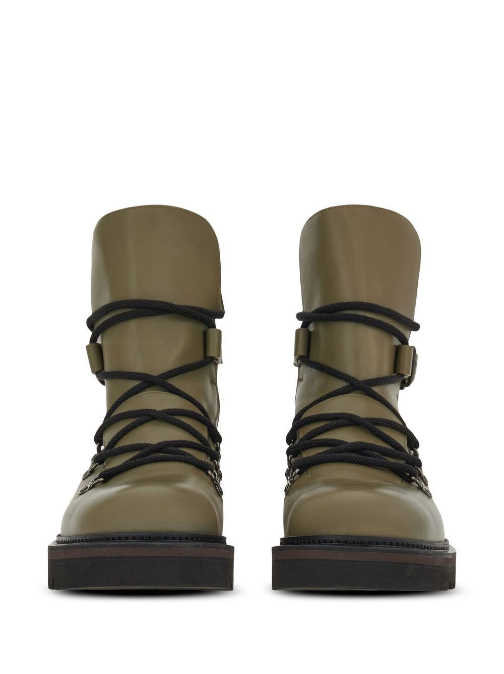 round-toe leather boots - 5