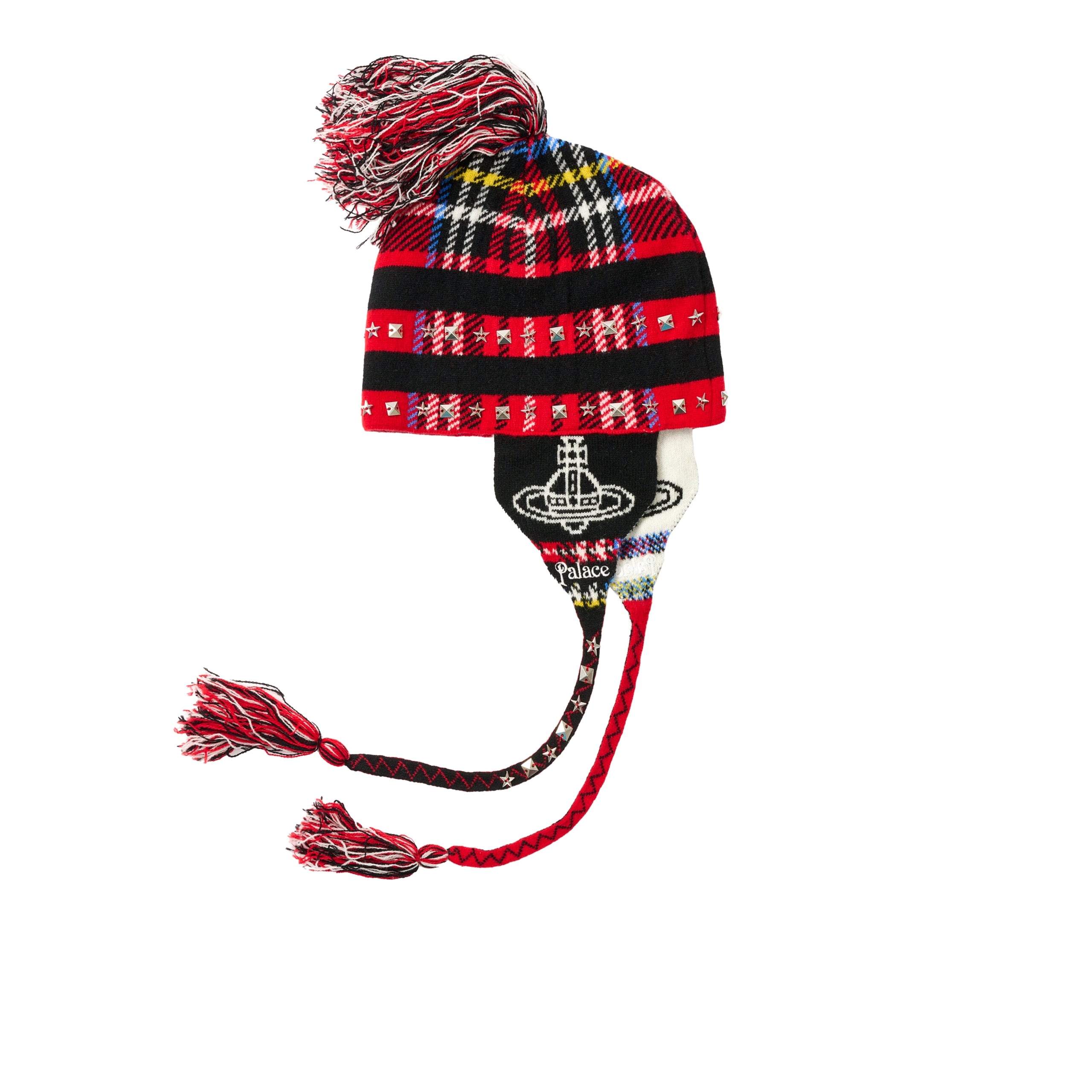 PALACE VIVIENNE WESTWOOD ORB KNIT EARFLAP BEANIE TARTAN - 2