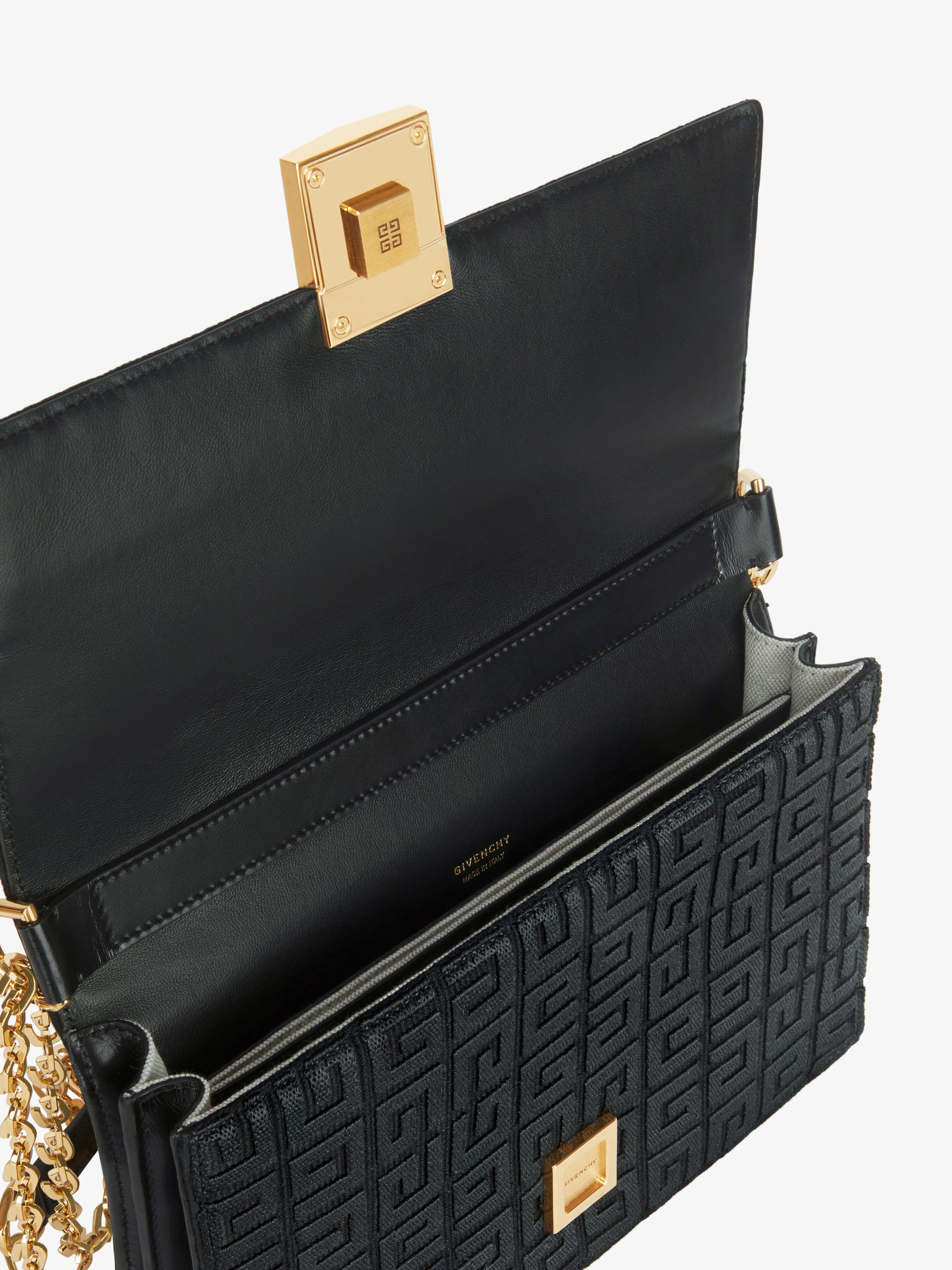 4G MEDIUM BAG IN 4G EMBROIDERED CANVAS WITH CHAIN - 6
