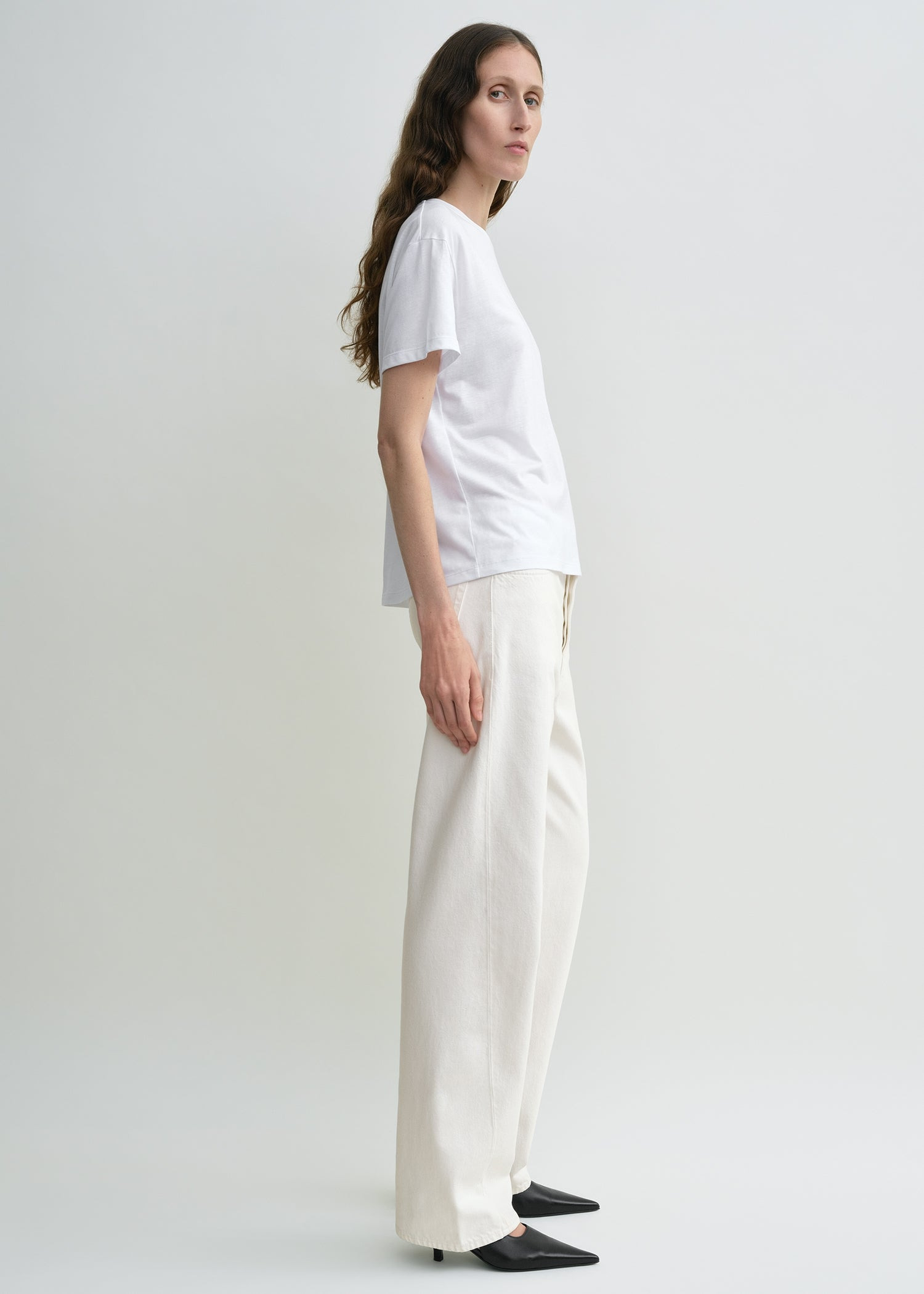 Twisted seam denim full length off-white - 3
