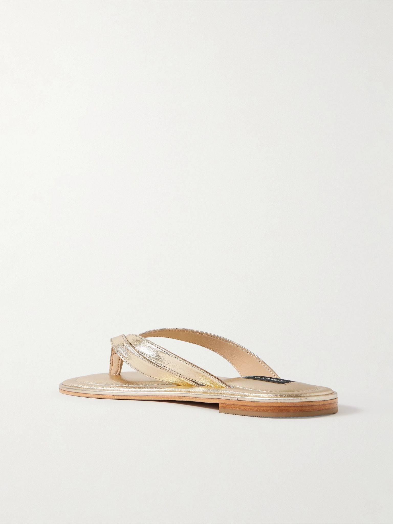 Morgan metallic leather flip flops Gold - 3