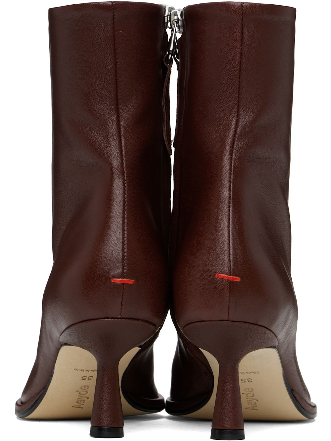 Burgundy Dorothy Leather Ankle Boots - 2