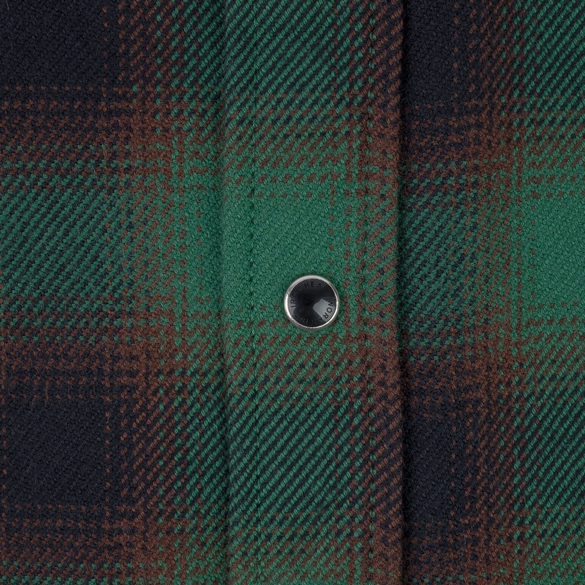 IHSH-373-GRN Ultra Heavy Flannel Ombré Check Western Shirt - Green - 11