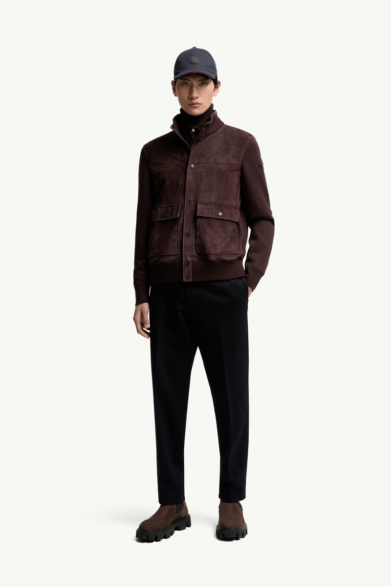 Moncler Wool & Suede Cardigan outlook