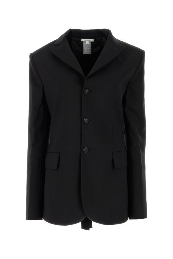 Black stretch wool blazer - 1