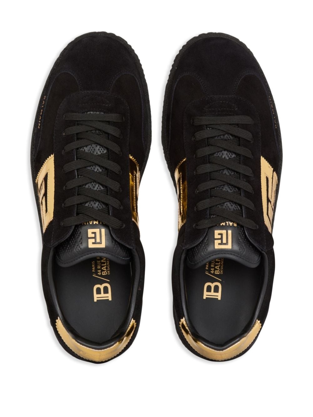 monogram-appliquÃ© suede sneakers - 4