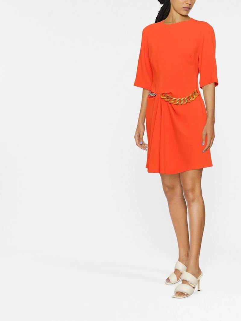Stella McCartney chain-detail draped mini dress outlook