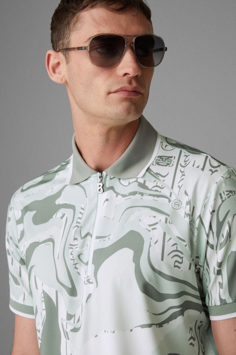 Cody Functional polo shirt in Eucalyptus green/White 4