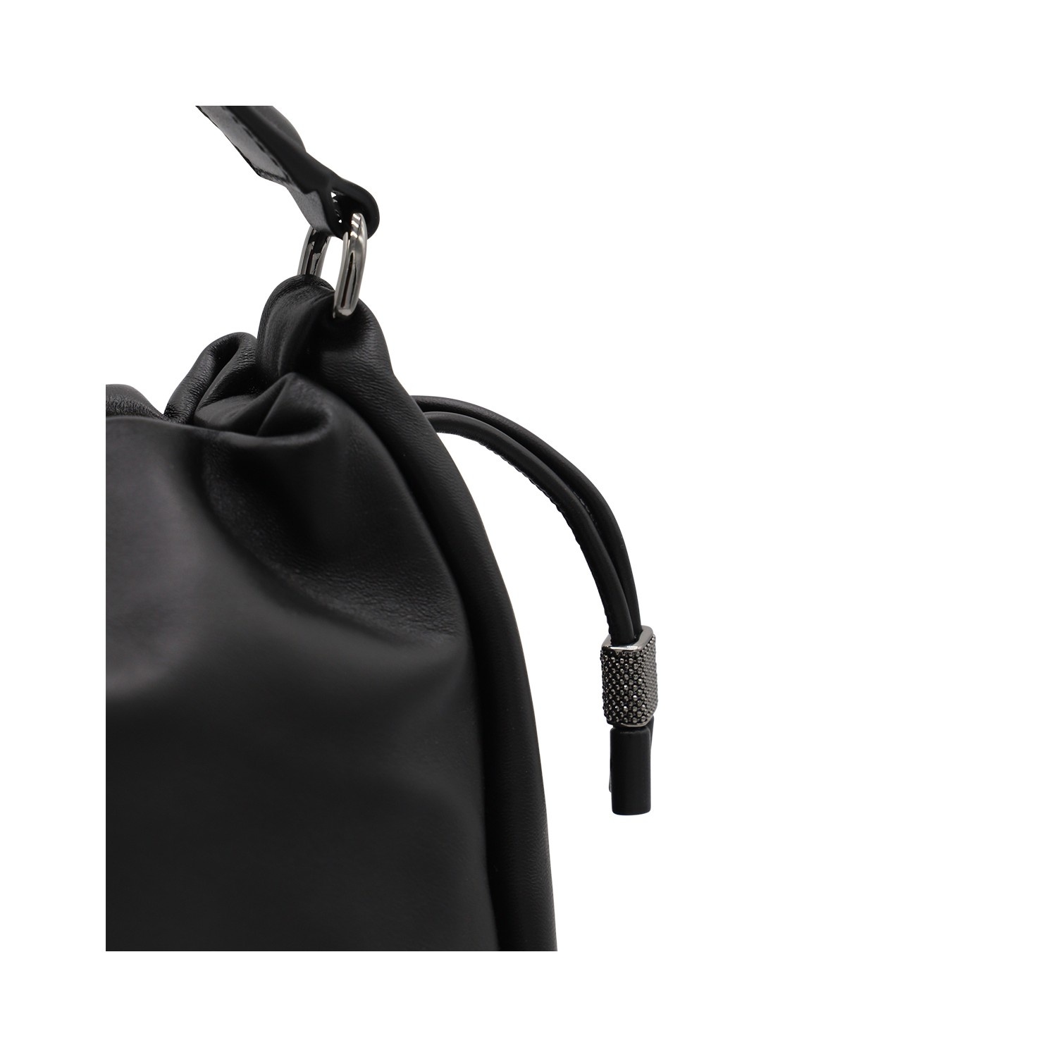 BLACK LEATHER CROSSBODY BAG - 4