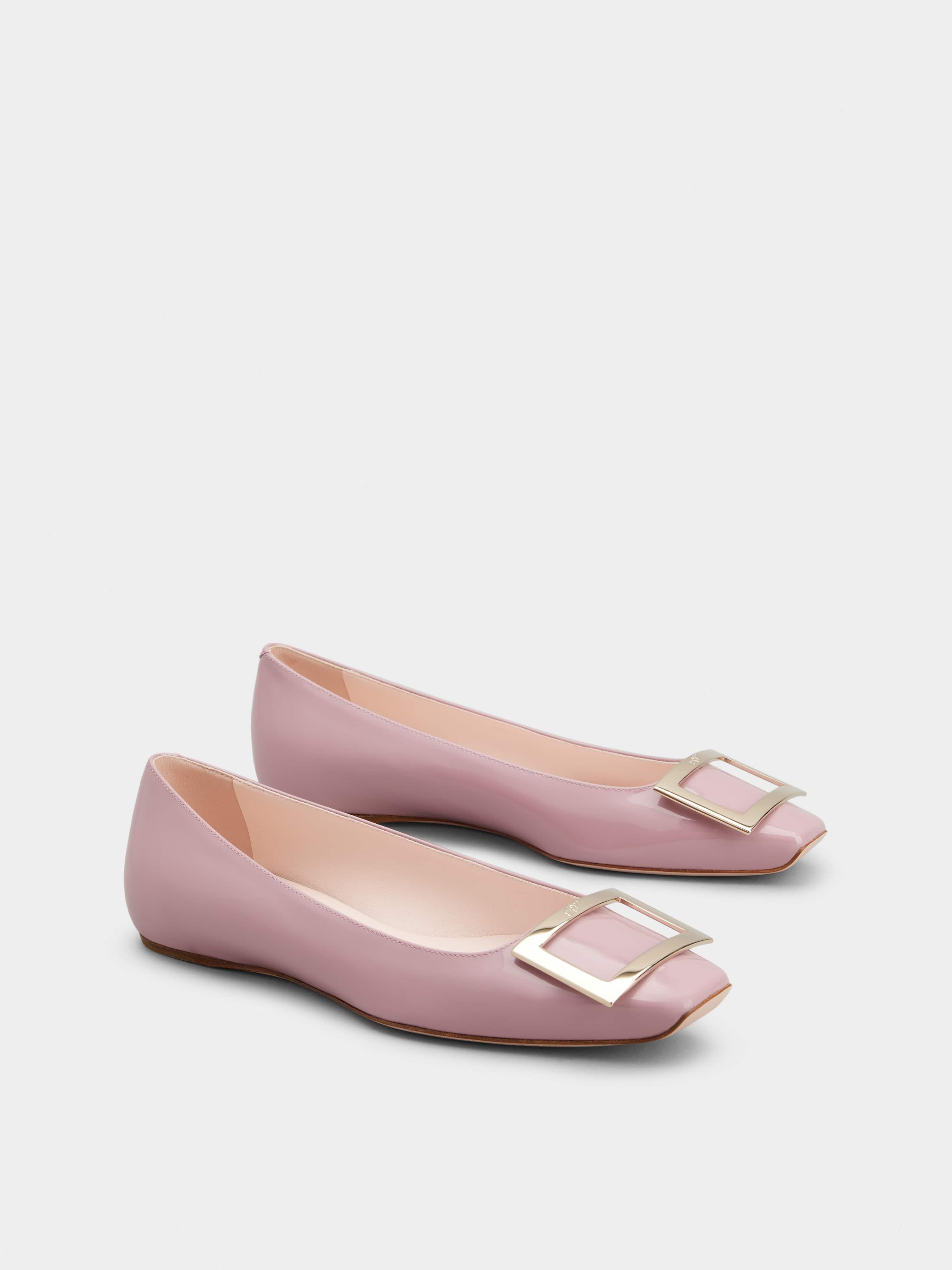 Trompette Metal Buckle Ballerinas in Patent Leather - 2