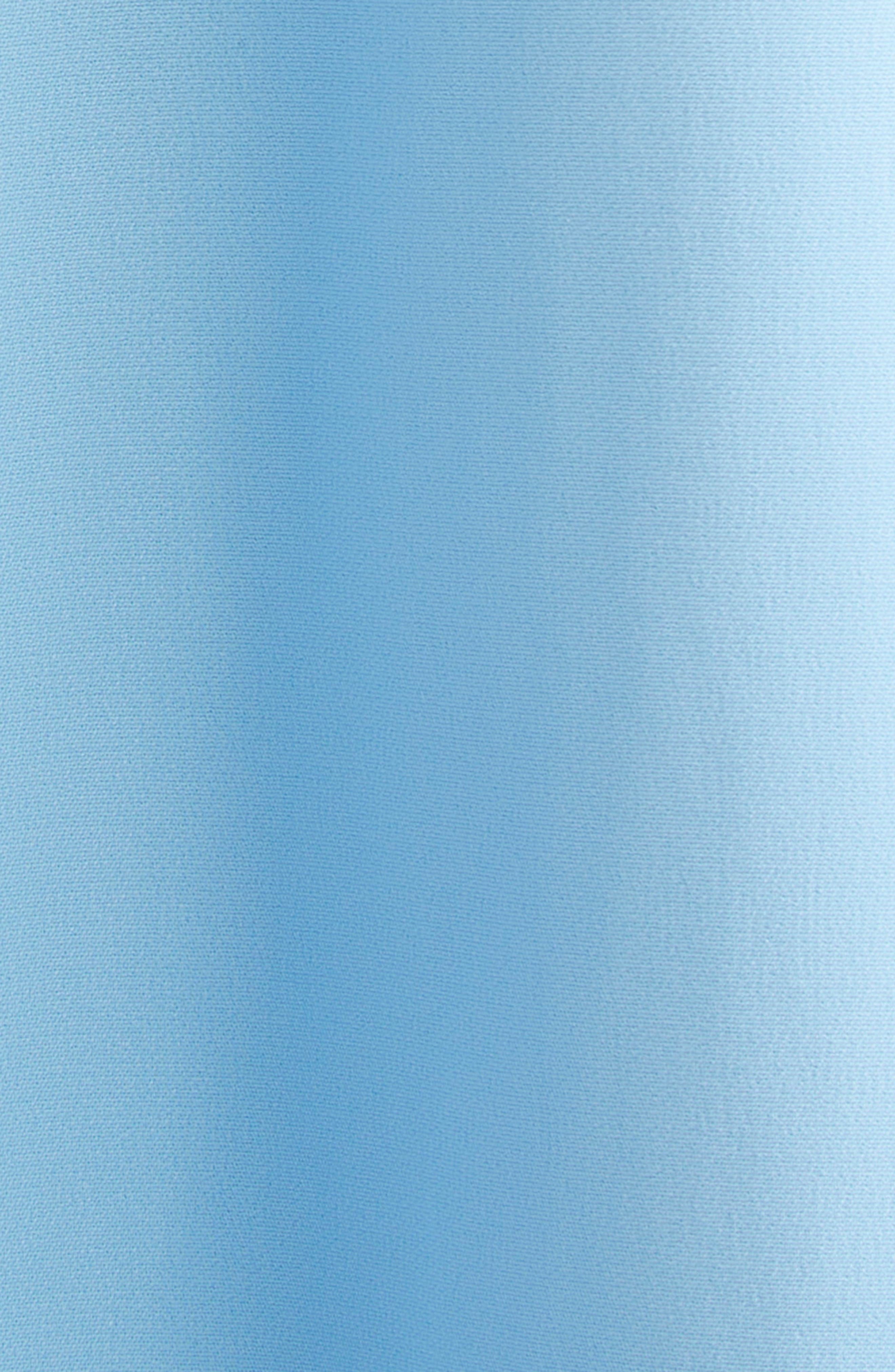 Oscar de la Renta Twist Detail Cap Sleeve Stretch Cady Midi Dress in Baby Blue at Nordstrom - 6