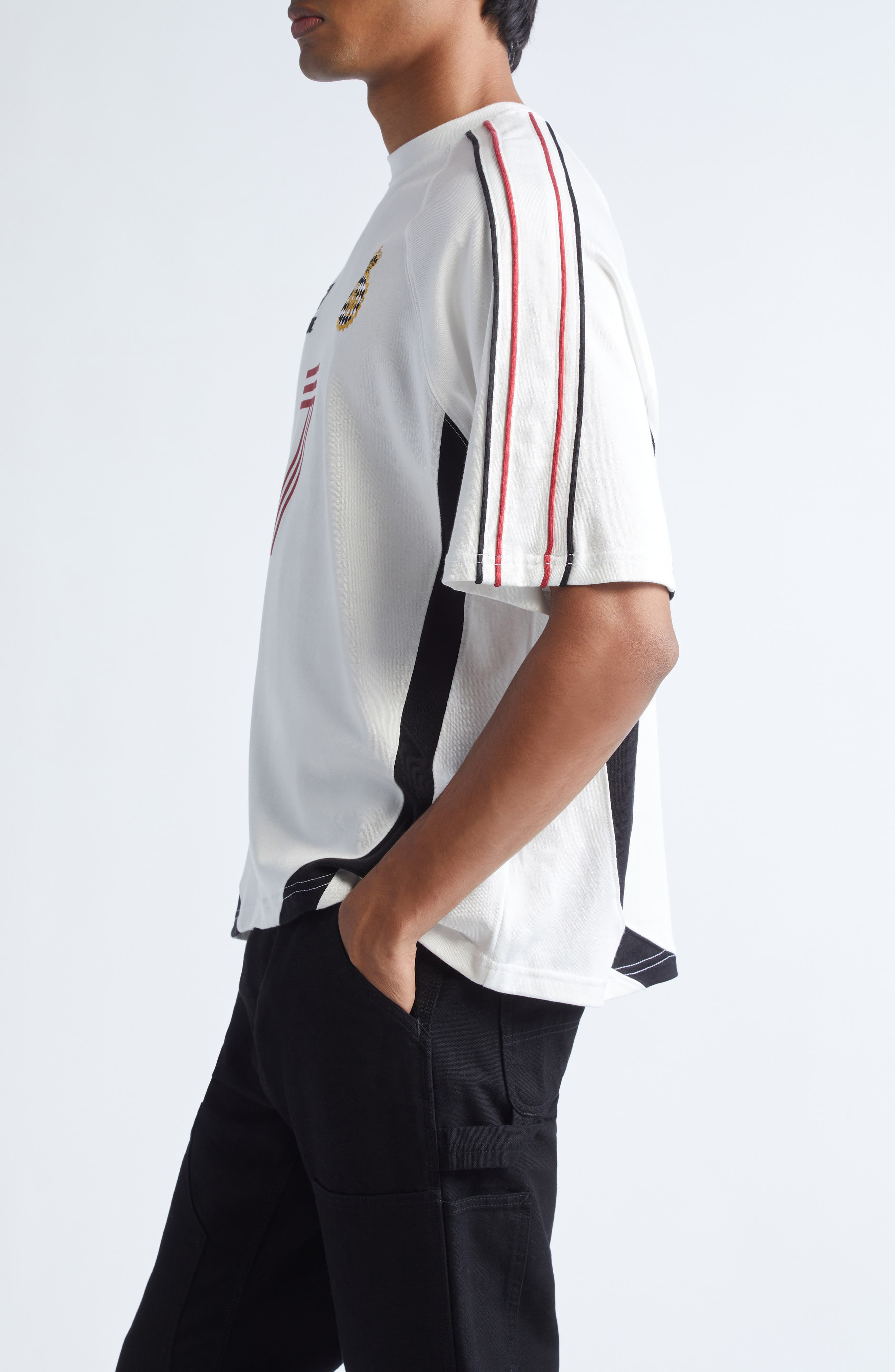 Rhude Lundun Soccer Jersey in White /Black /Red 3113 at Nordstrom - 3