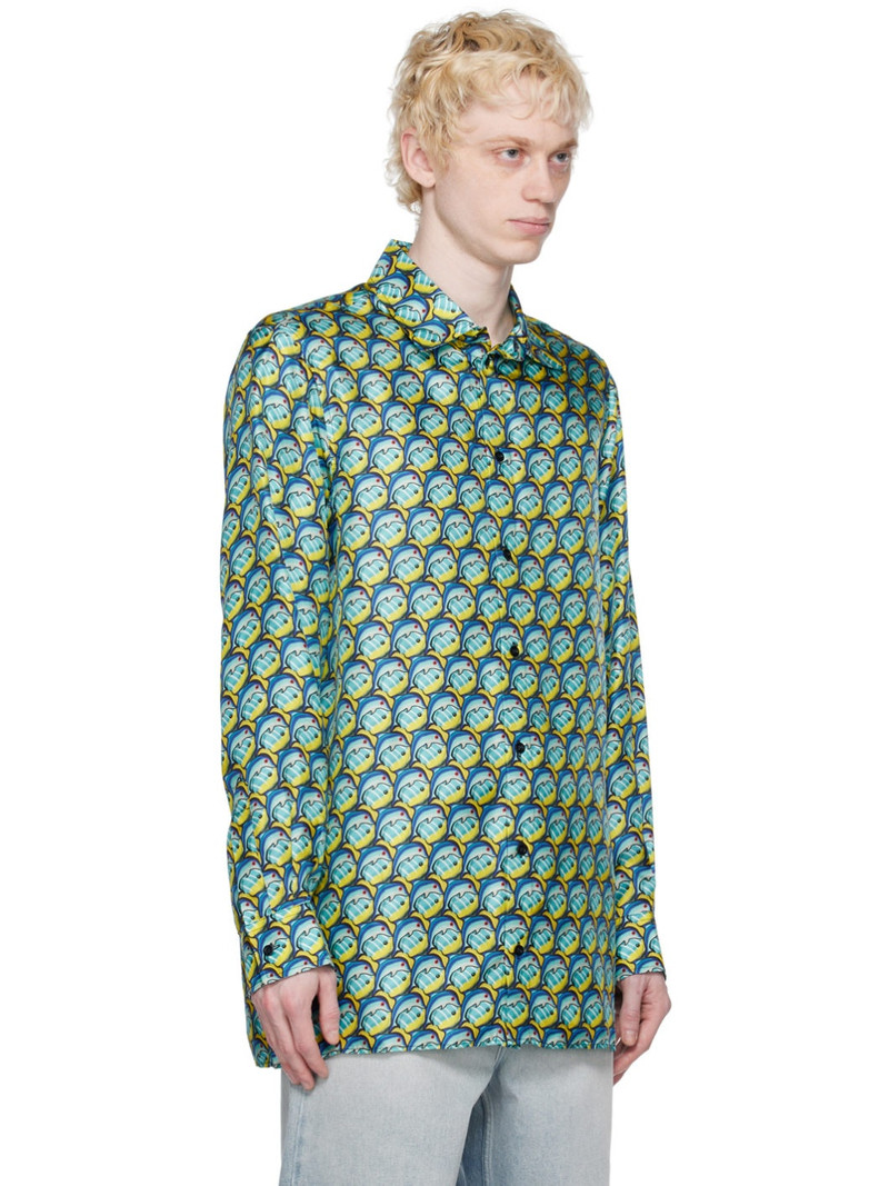graphic-print satin-finish 셔츠 2