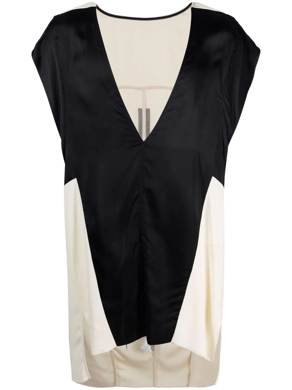 two-tone V-neck vest - 1