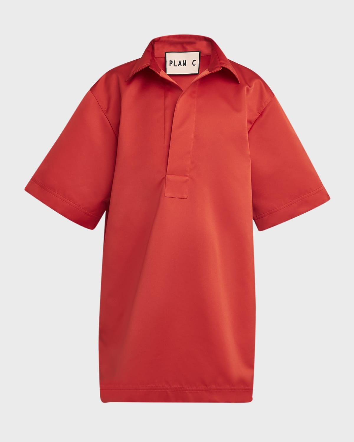 Short-Sleeve Shift Mini Shirtdress - 1