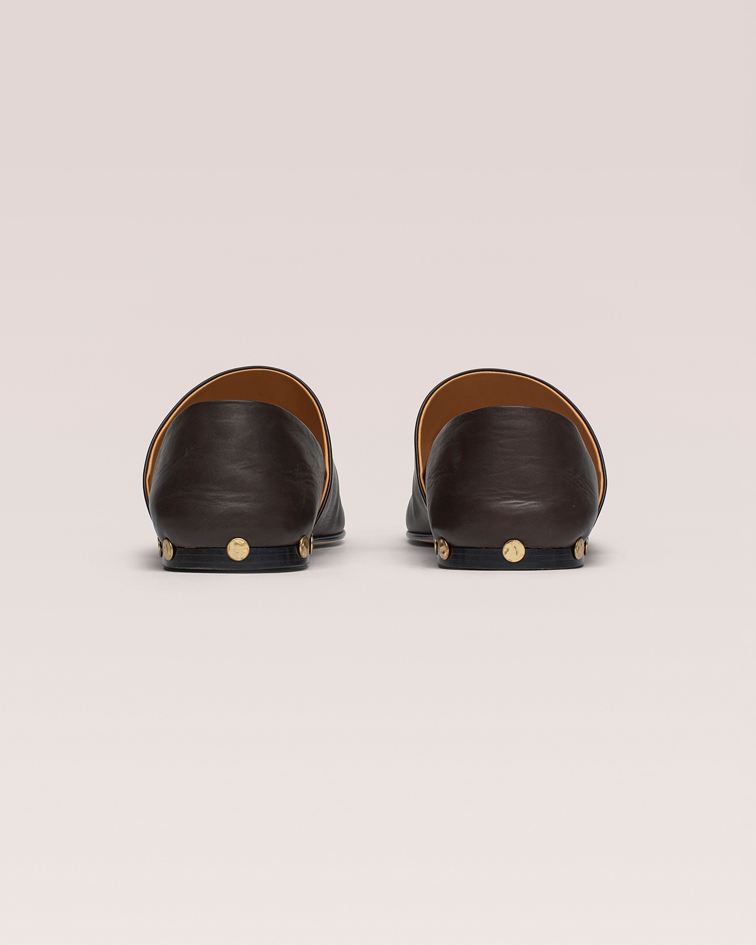 LINO STUD - Studded leather slip-on shoes - Dark chocolate - 4