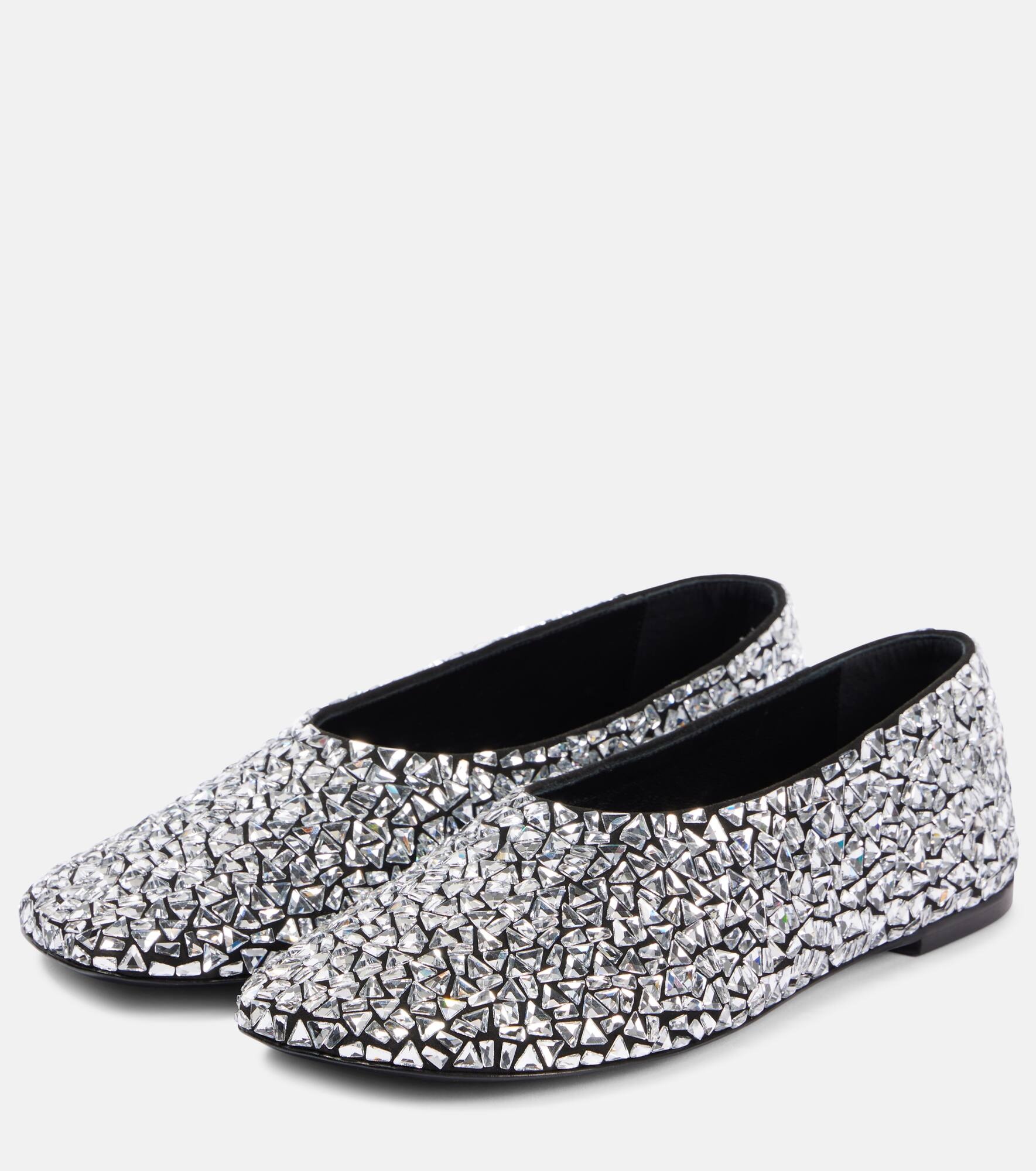 Glove embellished leather ballet flats - 4