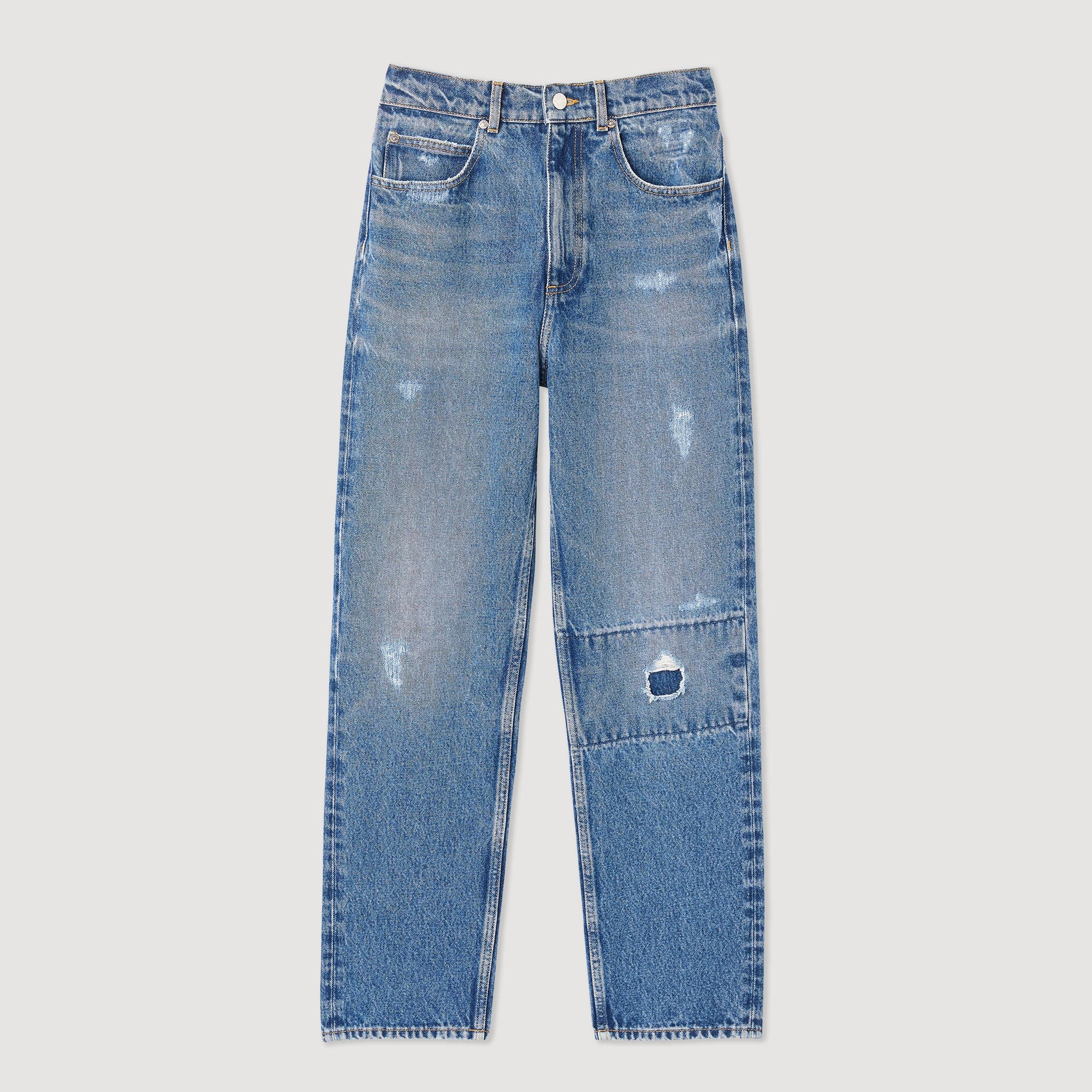 Ripped straight-leg jeans - 1