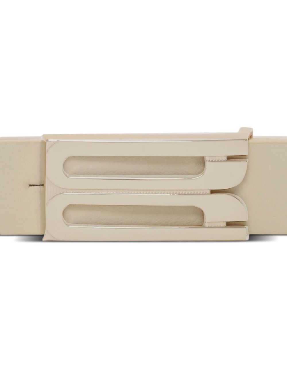 logo-buckle leather belt - 4
