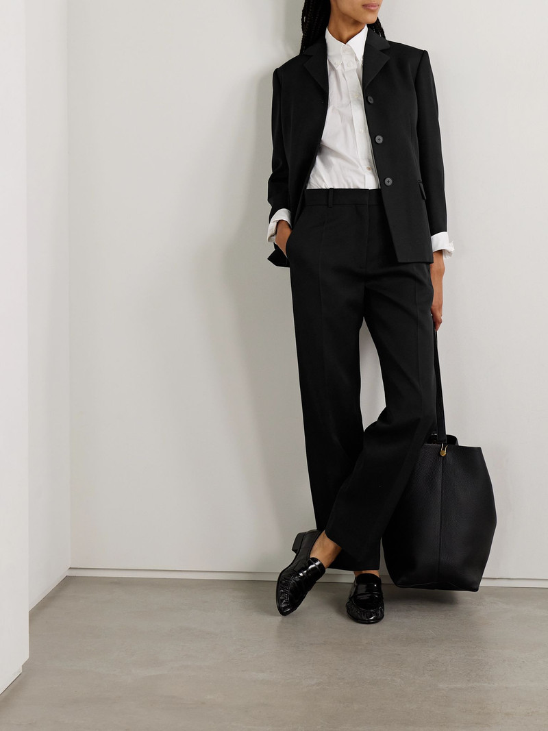 The Row Eudora wool-gabardine blazer Black outlook