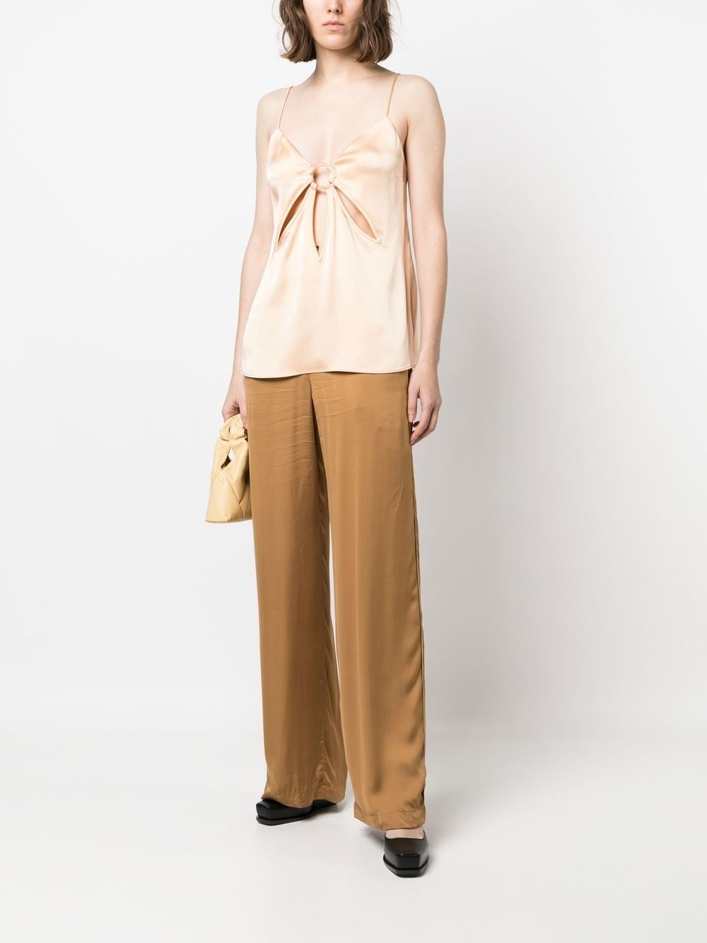 ruched satin vest - 2