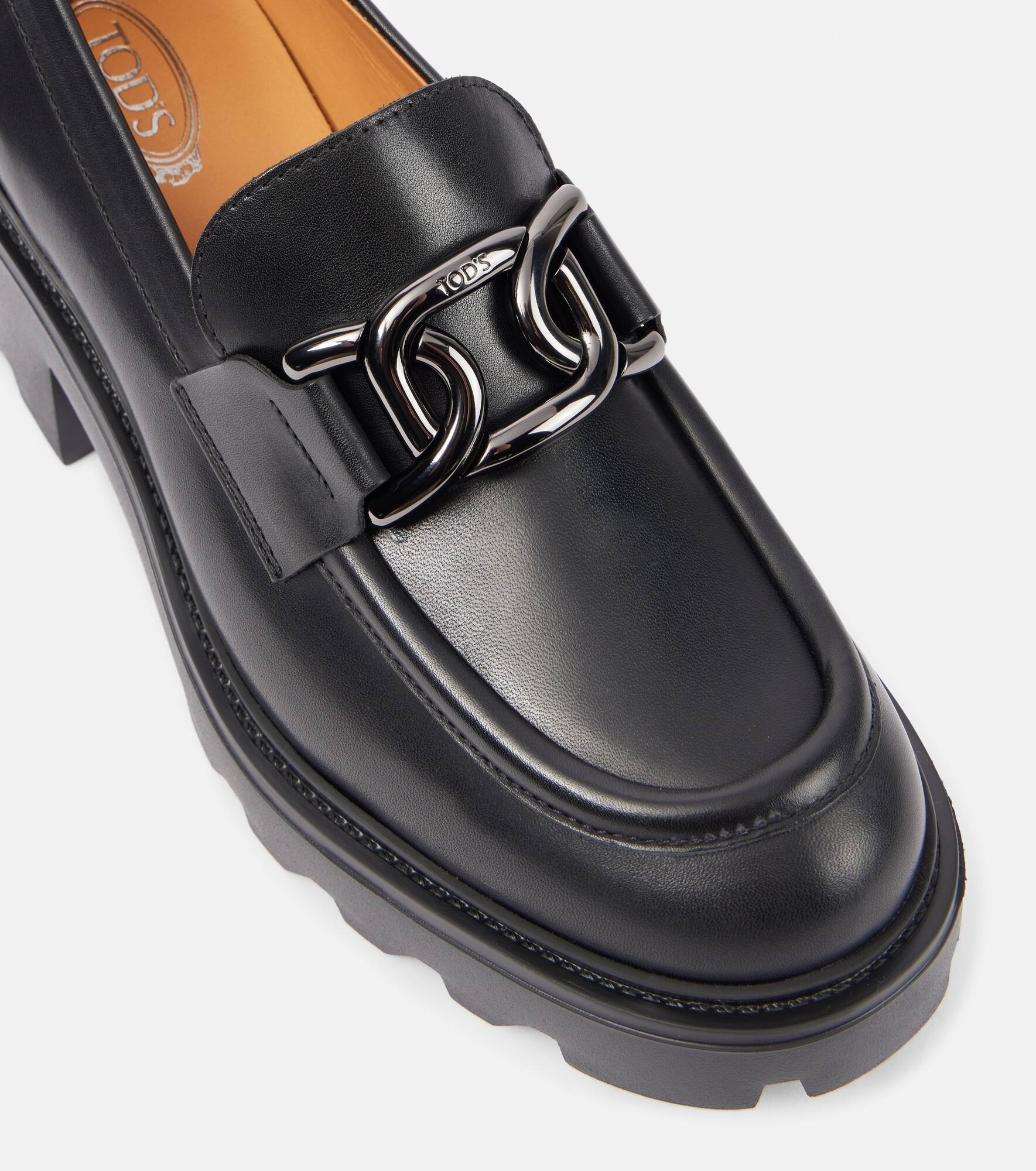 Leather loafer pumps - 6