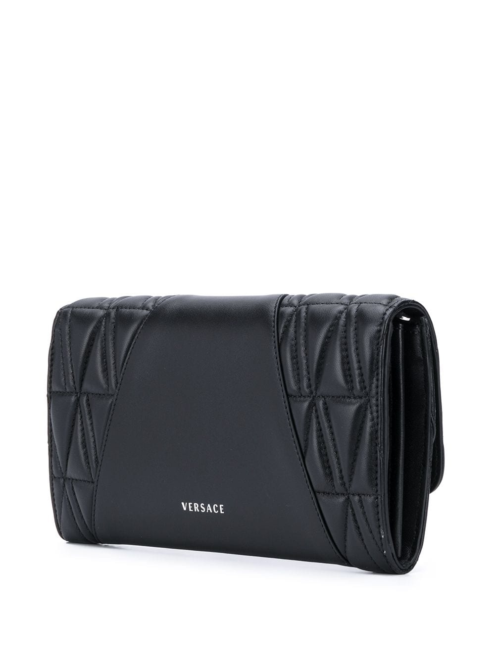 logo-plaque quilted clutch - 3