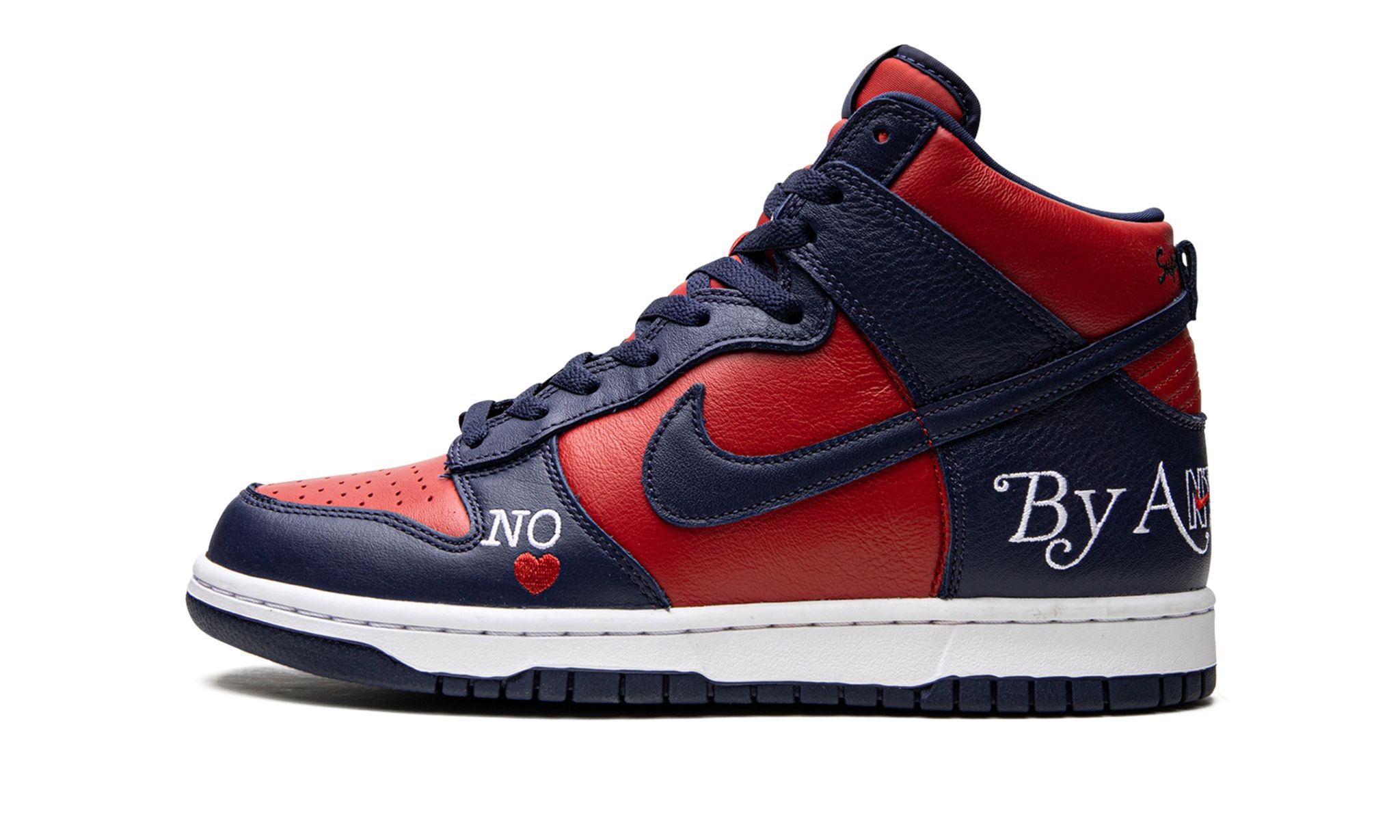 SB Dunk High "Supreme - By Any Means - Navy/Red" - 1