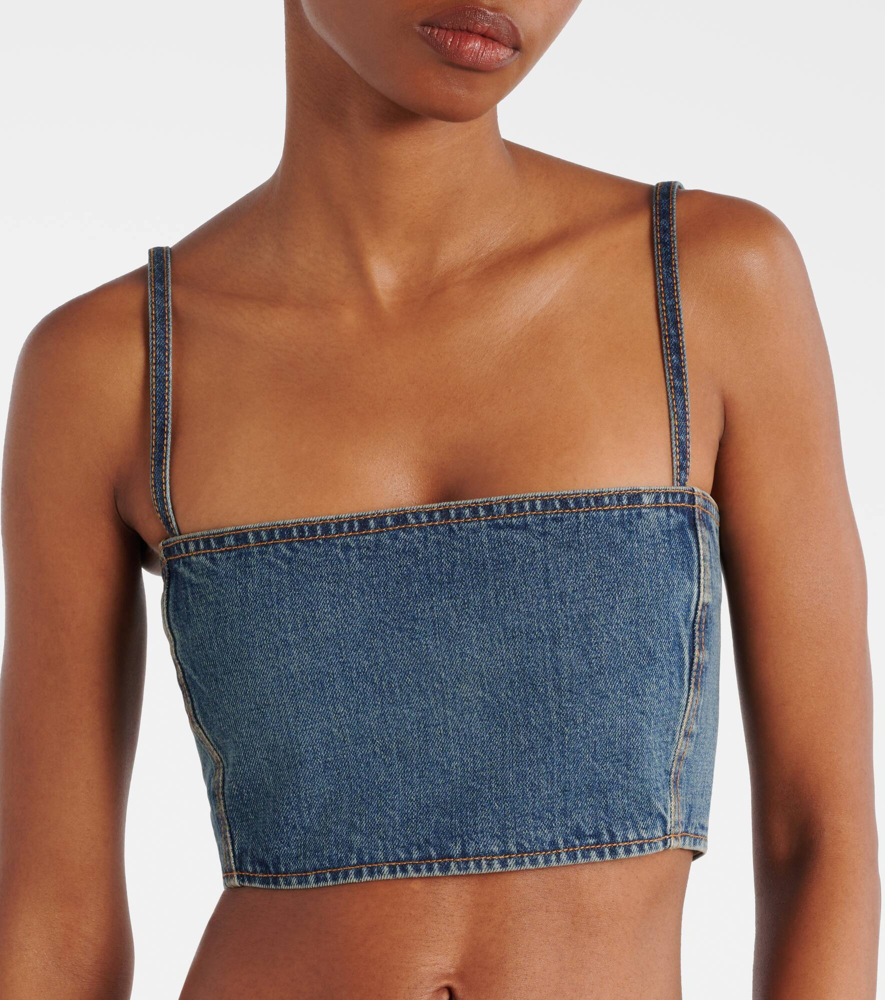 Denim crop top - 4