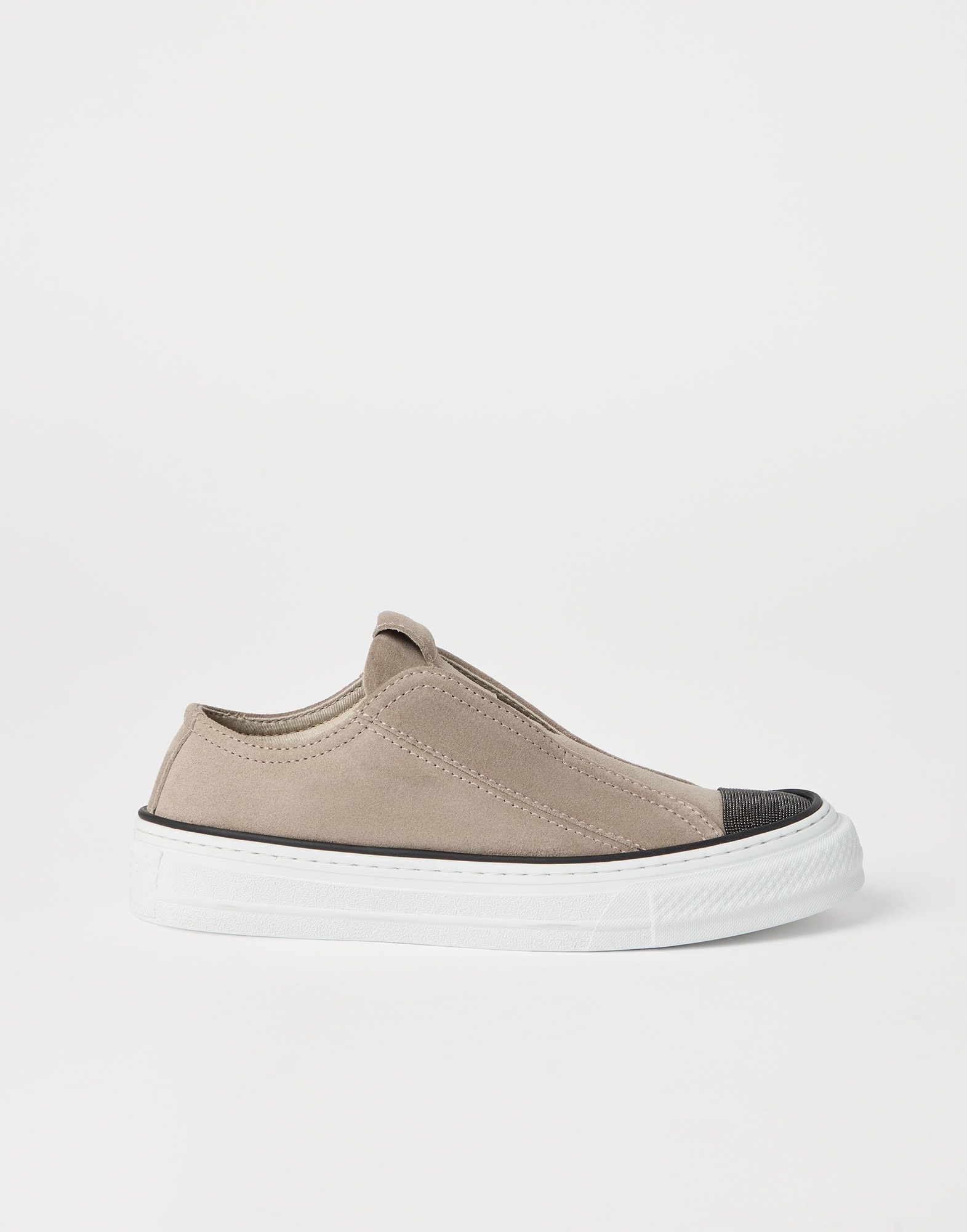 Suede slip-on sneakers with precious toe - 5