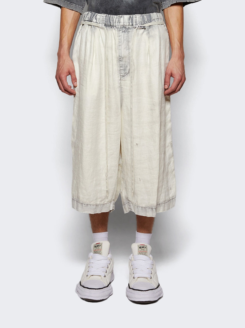 Maison MIHARAYASUHIRO Aged Wide Shorts Light Grey outlook