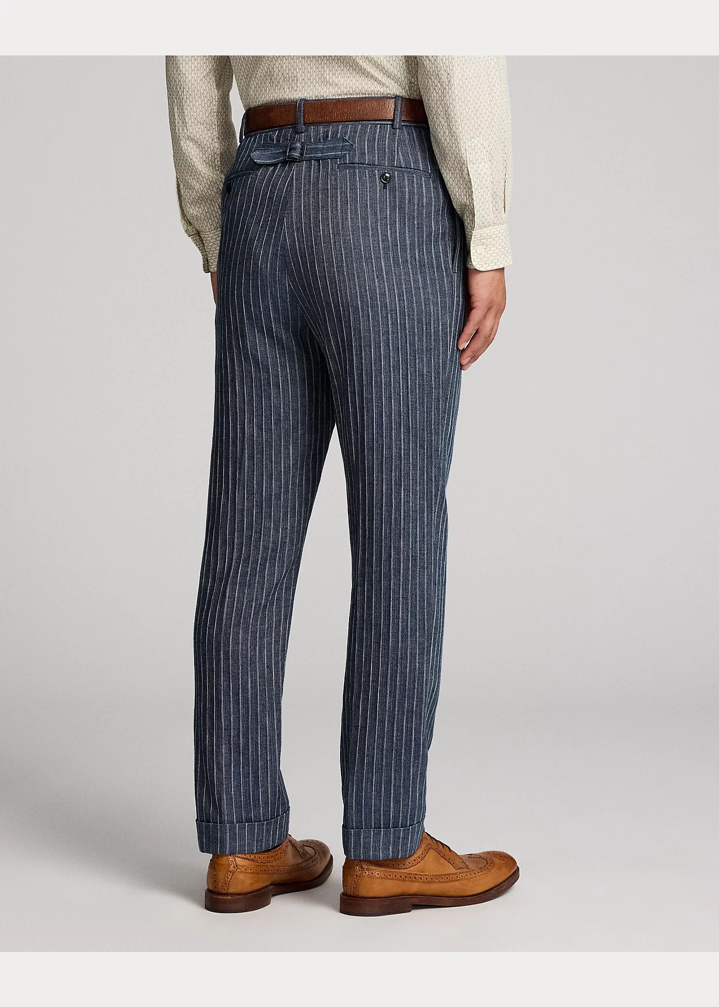 Slim Striped Herringbone Suit Trouser - 4