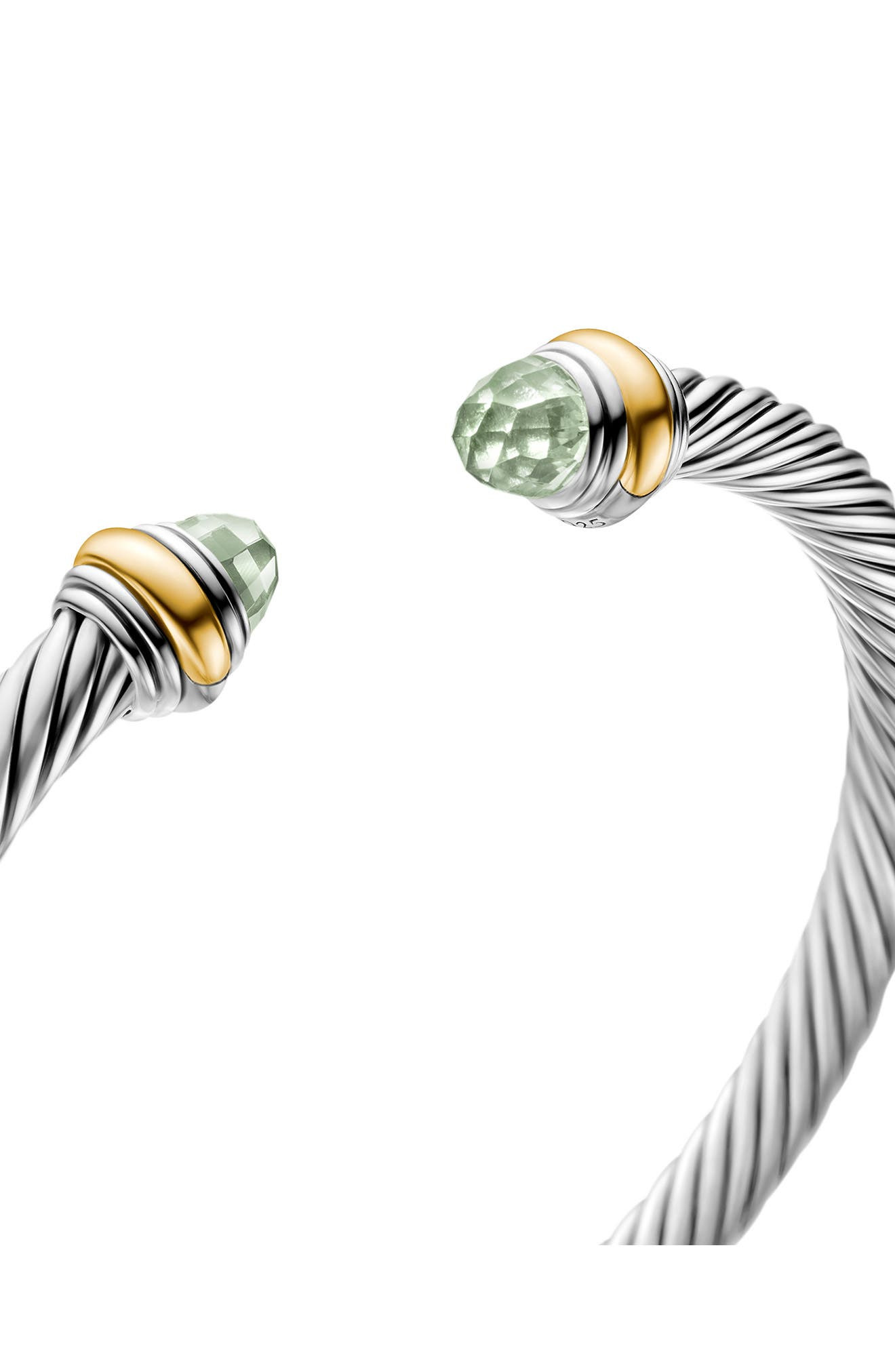 David Yurman Classic Cable Bracelet in Sterling Silver with 14K Yellow Gold & Semiprecious Stone, 5m - 7