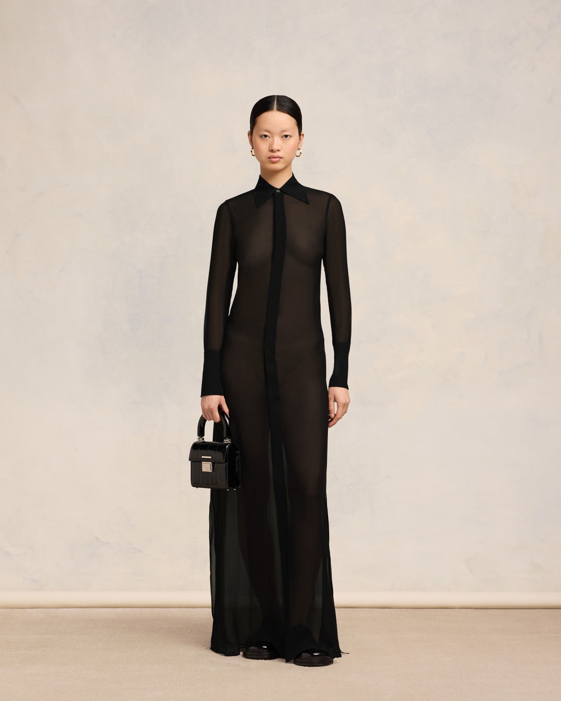 LONG DRESS WITH COLLAR SHIRT - 2
