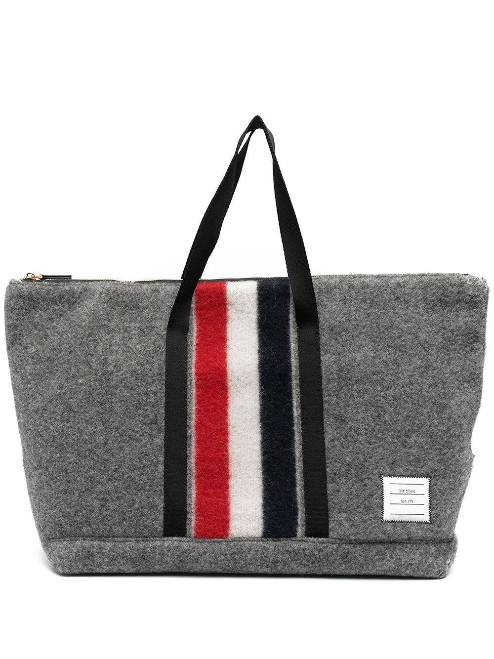 striped felt tote bag - 1