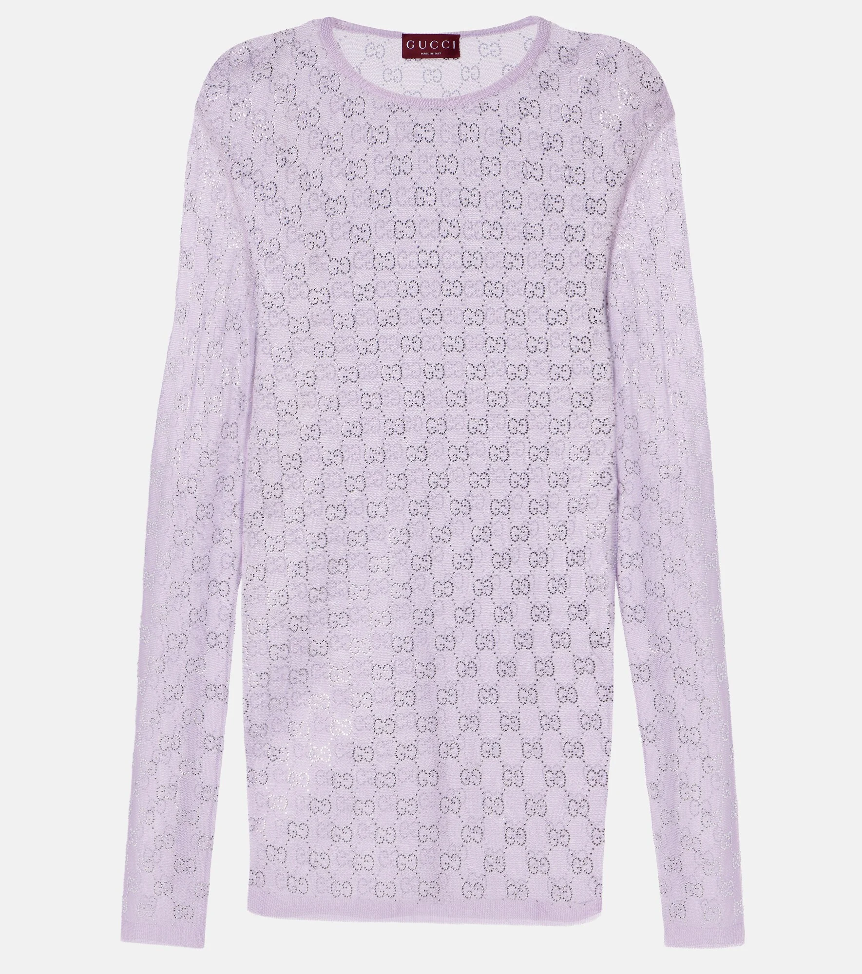 GG embellished silk top - 1