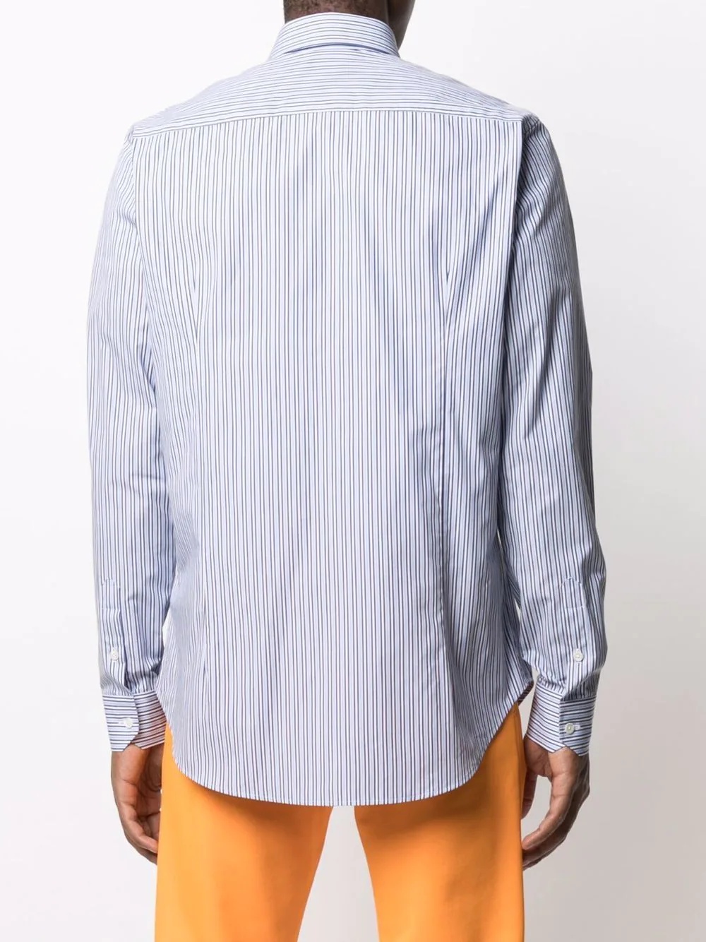 embroidered-design pinstripe shirt - 4